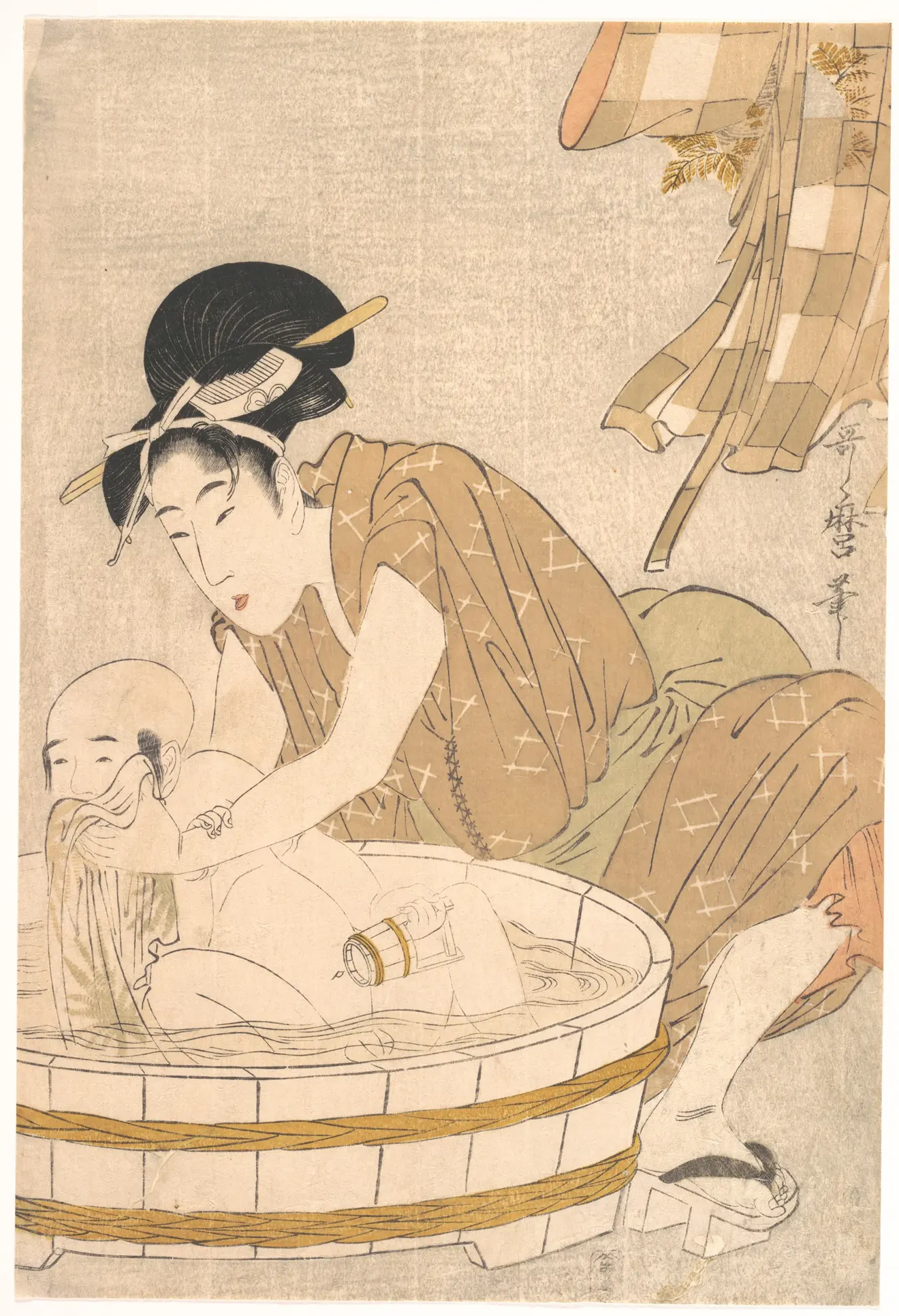 《厨房场景》（Kitchen Scene）｜喜多川歌麿 Kitagawa Utamaro｜江户时代，约 1794-1795