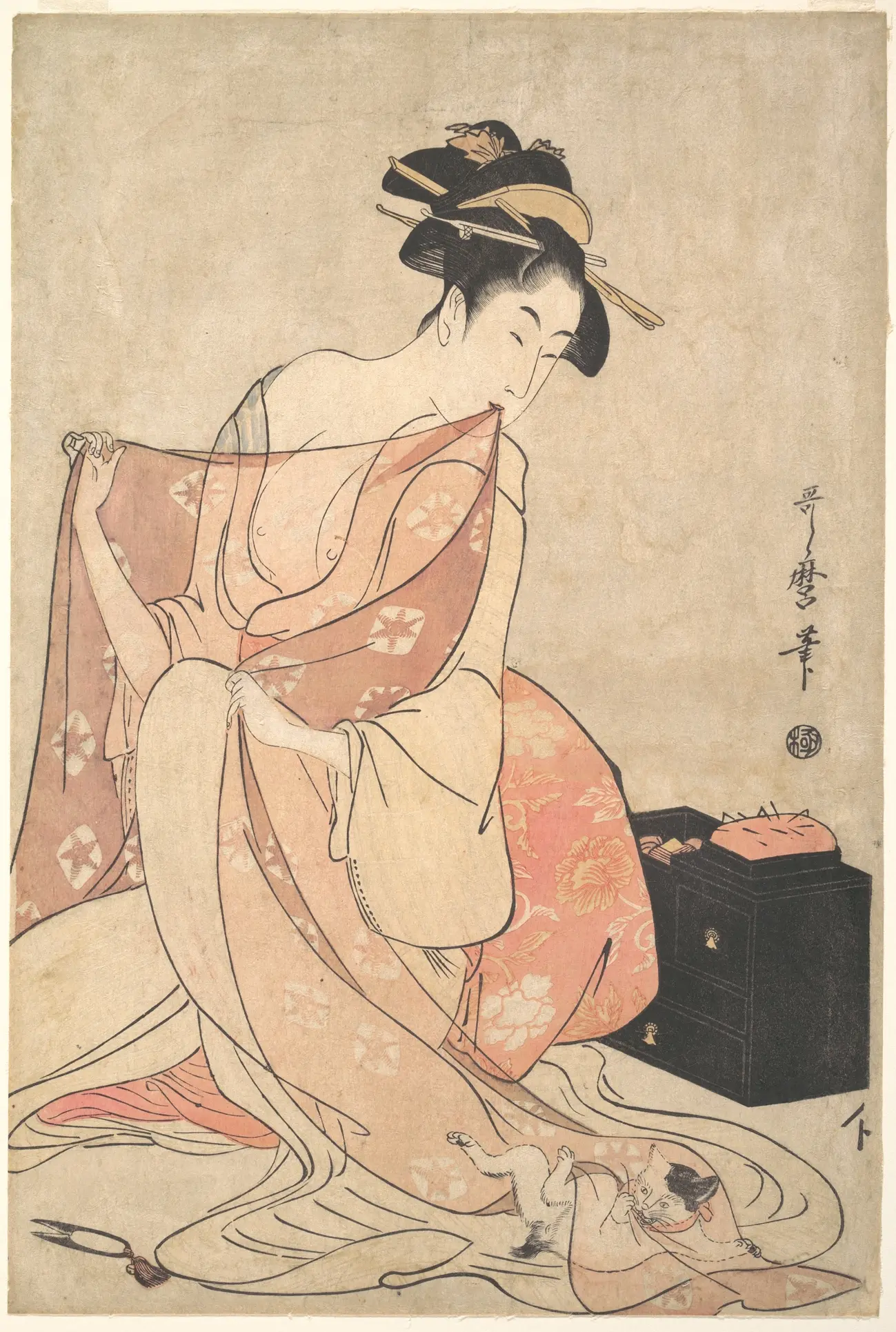 女子与猫
