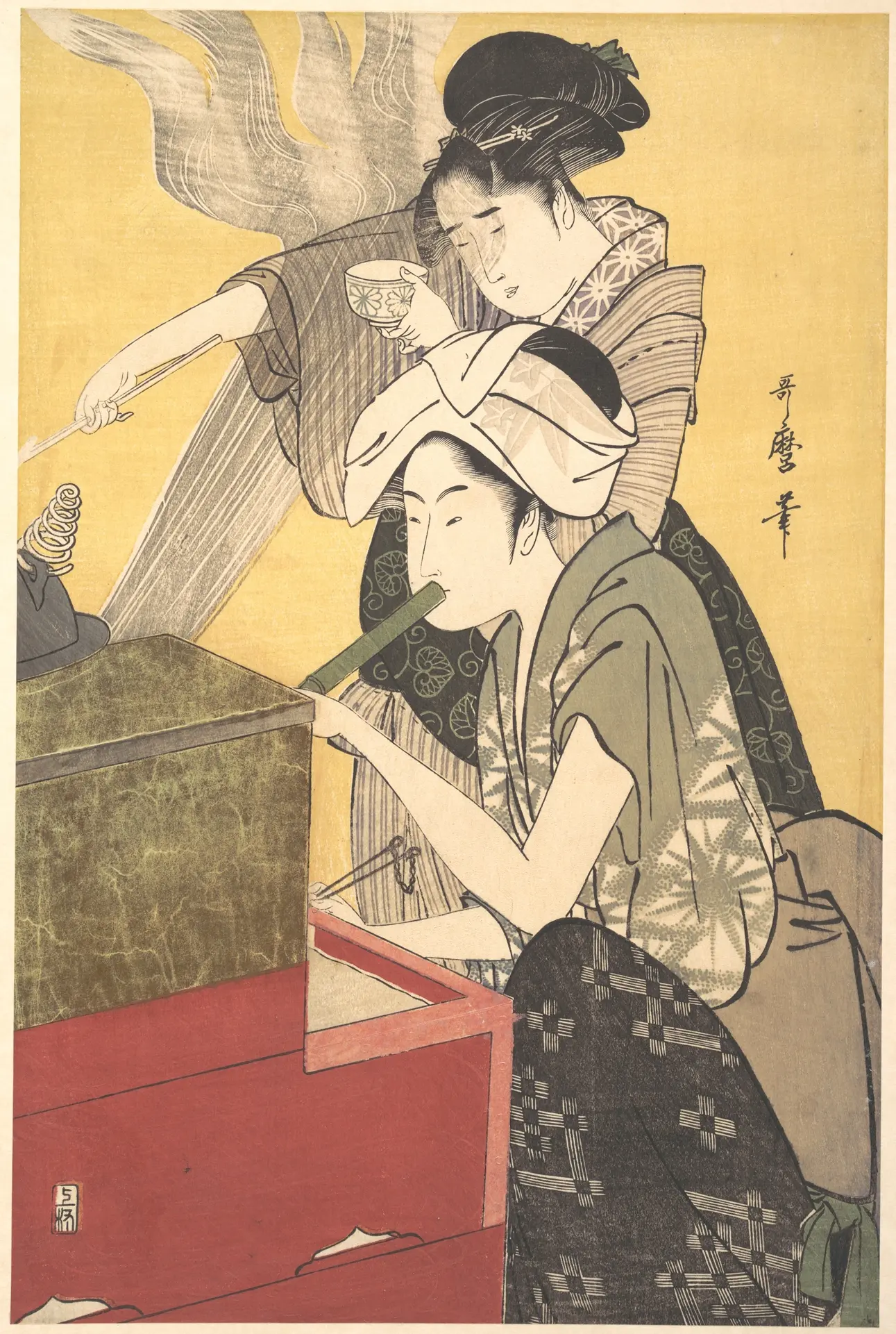 《厨房》（The Kitchen）｜喜多川歌麿 Kitagawa Utamaro｜江户时代，1795