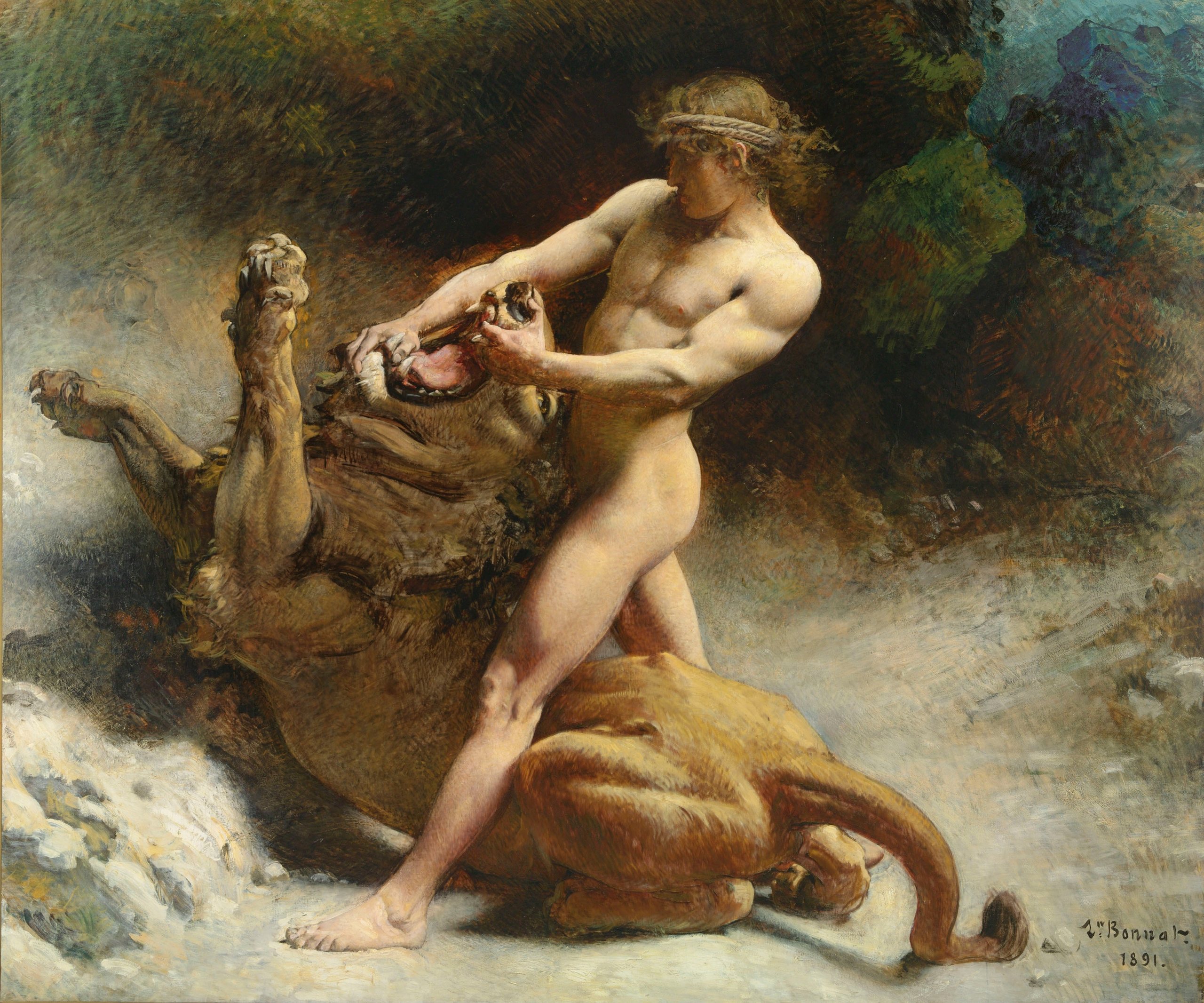 《参孙的青年时代》（Samson’s Youth）｜莱昂·博纳 Léon Bonnat｜1891
