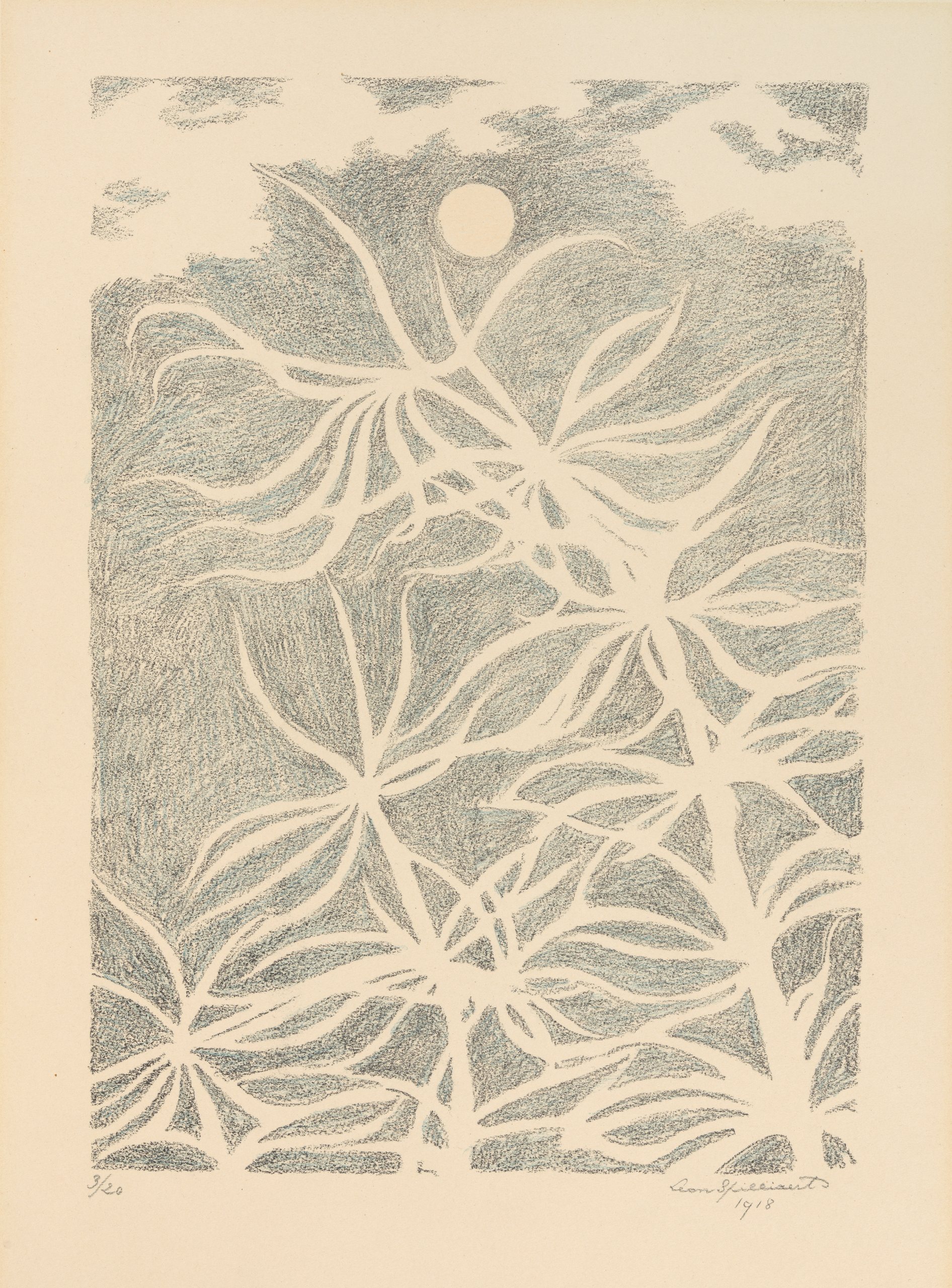 《温室 4》（The Hothouses 4）｜莱昂·斯皮里亚特 Léon Spilliaert｜1918