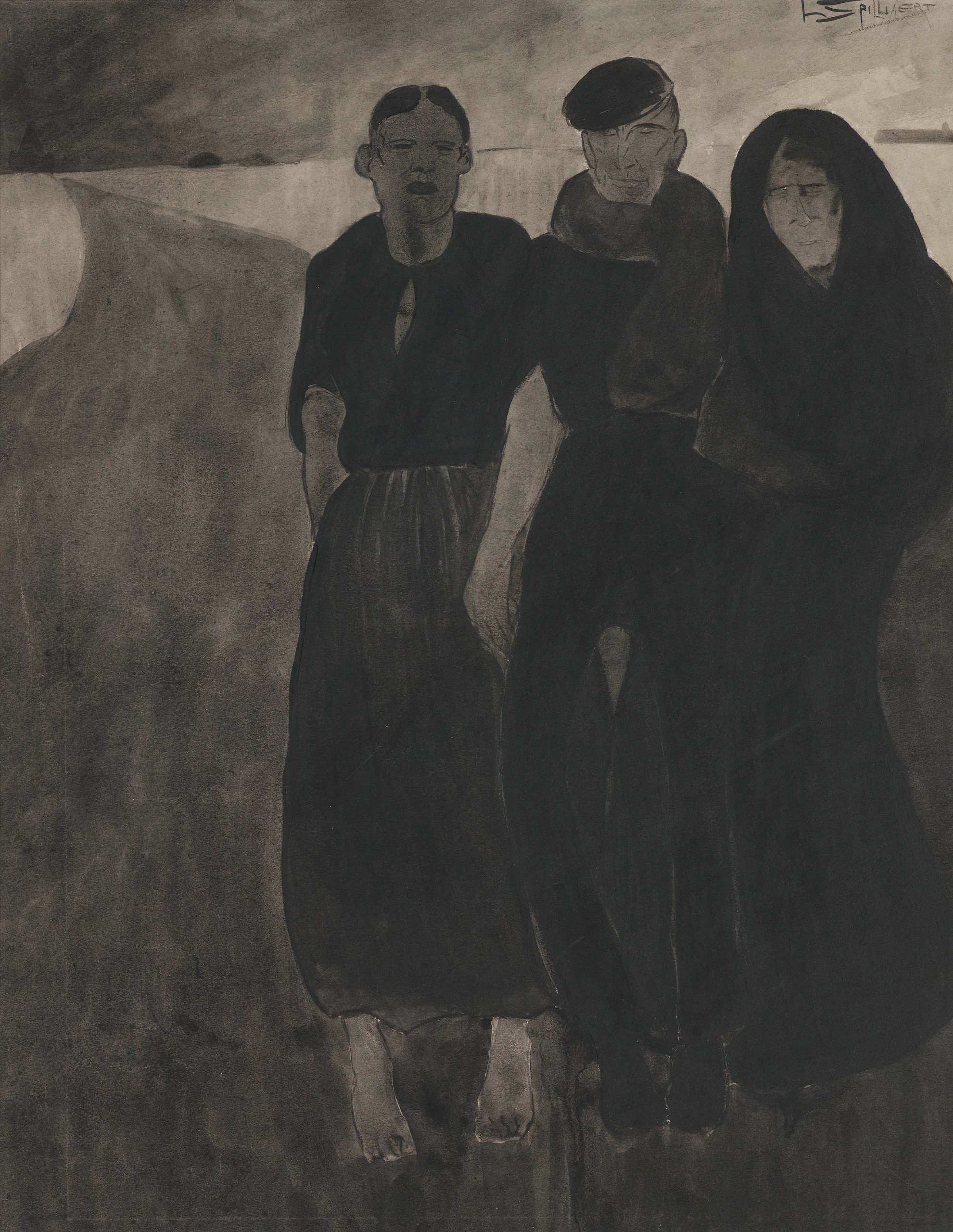 《渔民和妇女》（Fishermen And Women）｜莱昂·斯皮里亚特 Léon Spilliaert｜不明
