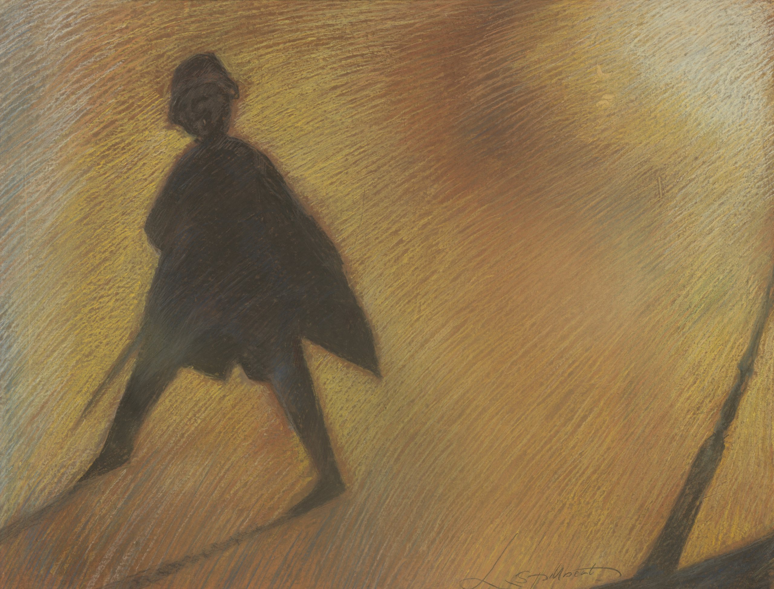 《美好的一天结束了——背光中的人物》（End of a beautiful day – figure in backlight）｜莱昂·斯皮里亚特 Léon Spilliaert｜1912