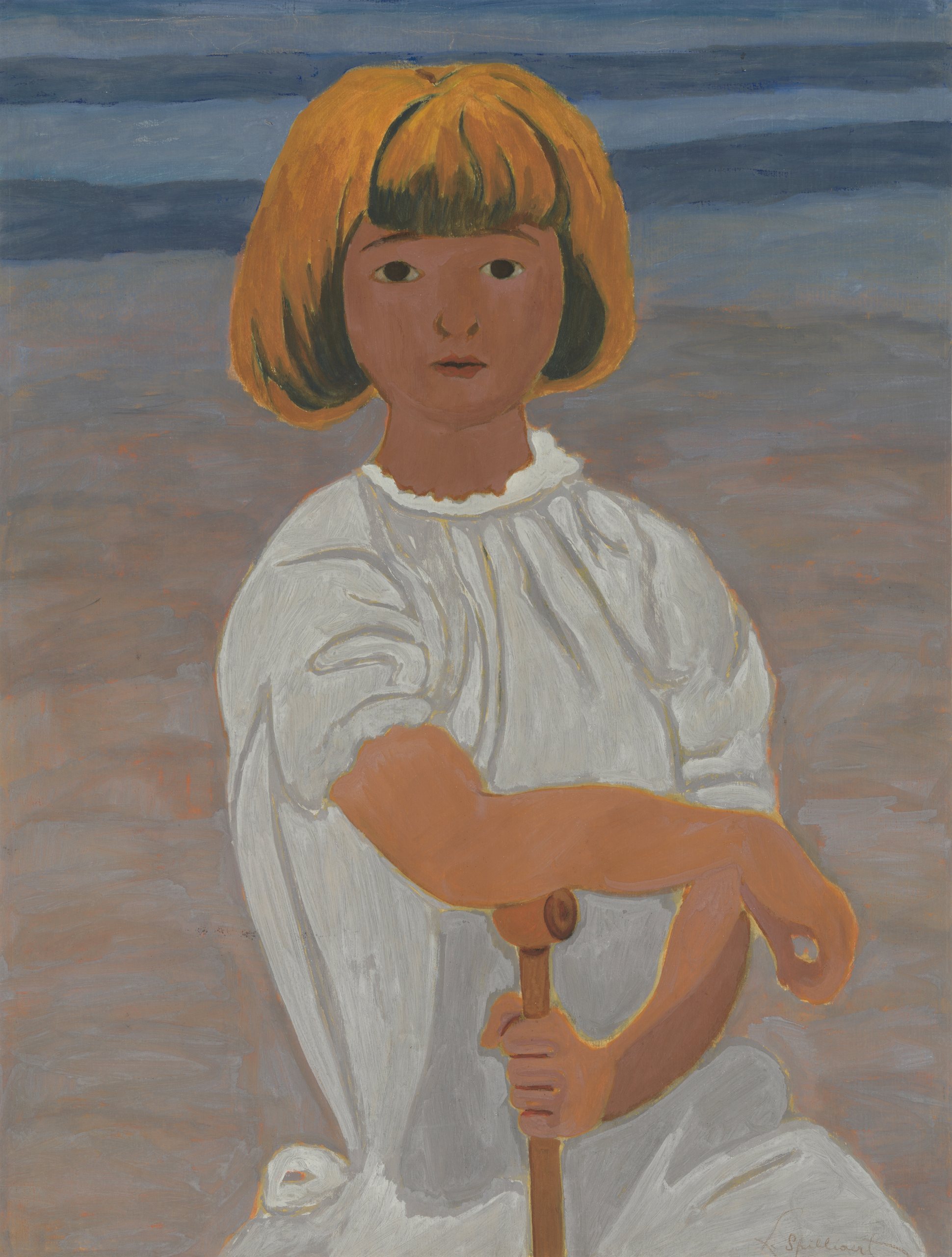 《海滩上的女孩》（Girl on the beach）｜莱昂·斯皮里亚特 Léon Spilliaert｜1924-1925
