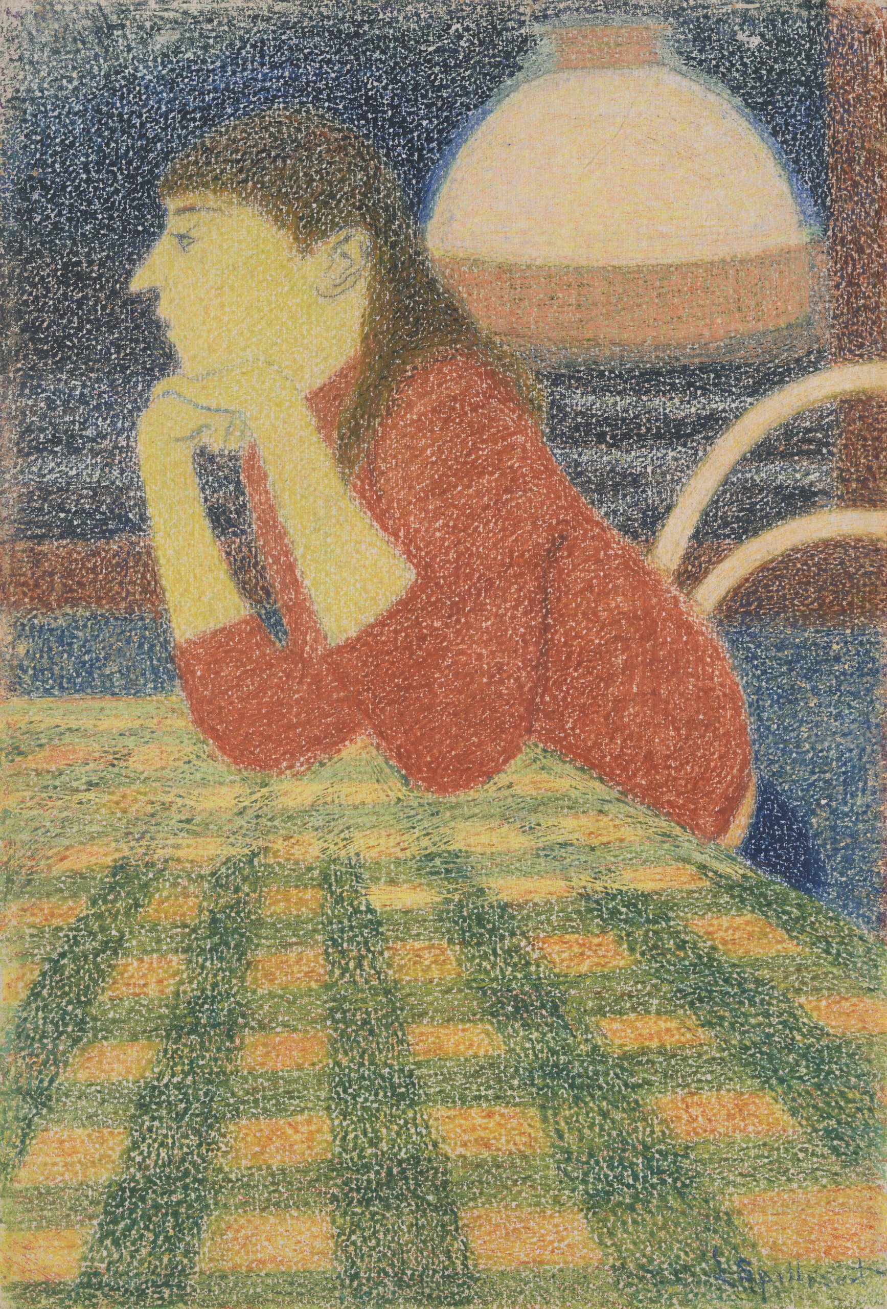 《倾斜的女人》（Leaning woman）｜莱昂·斯皮里亚特 Léon Spilliaert｜1912