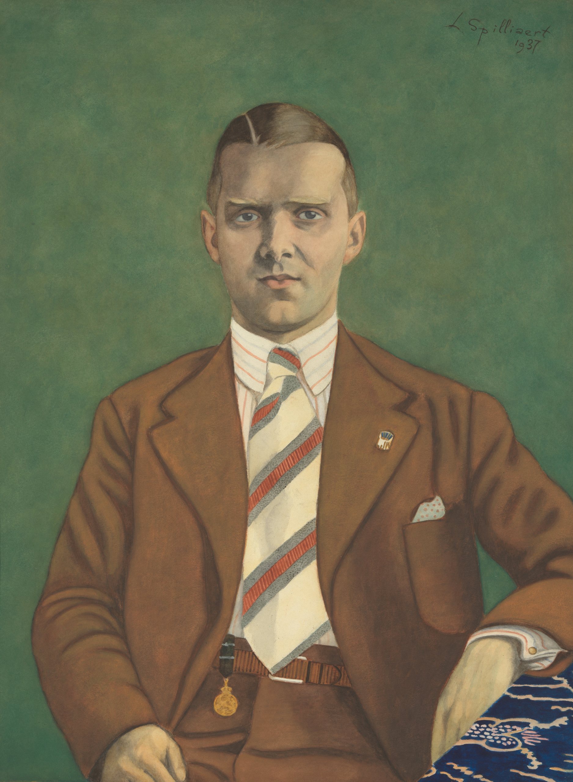 《阿道夫·范·格拉贝克的肖像》（Portrait of Adolphe Van Glabbeke）｜莱昂·斯皮里亚特 Léon Spilliaert｜1937