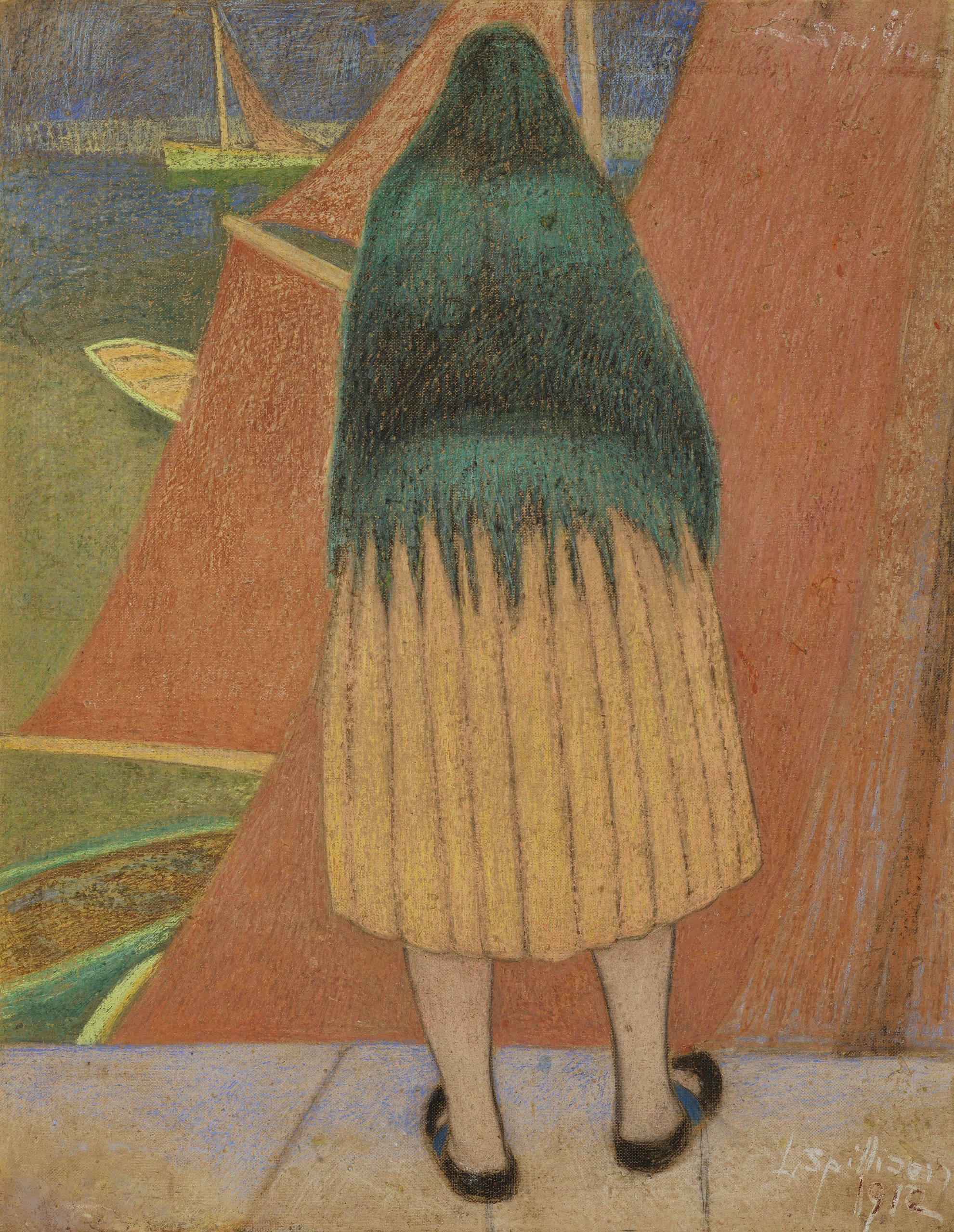 《渔女》（Fisherwoman）｜莱昂·斯皮里亚特 Léon Spilliaert｜1912
