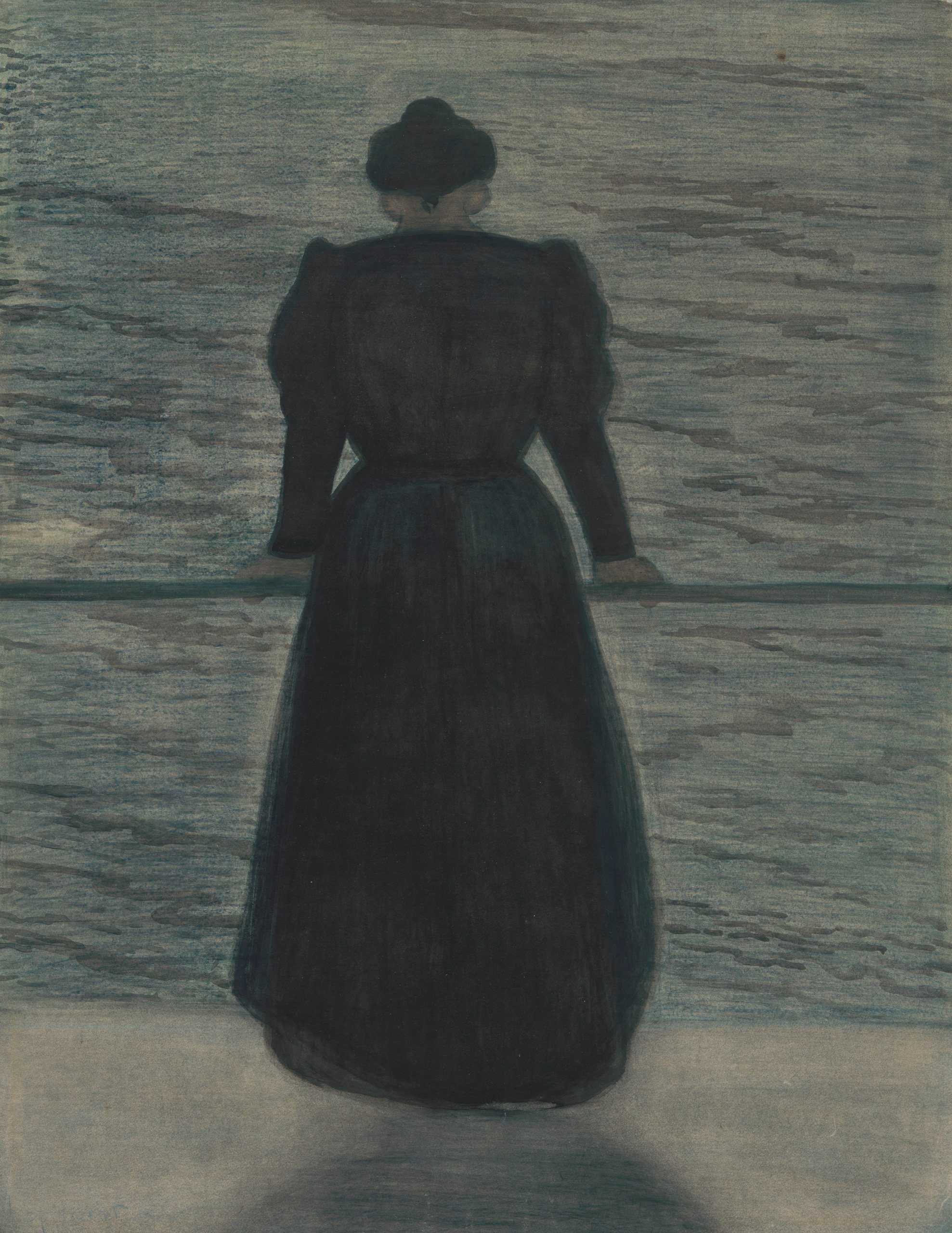 《海边的女人》（Woman by the Sea）｜莱昂·斯皮里亚特 Léon Spilliaert｜1909