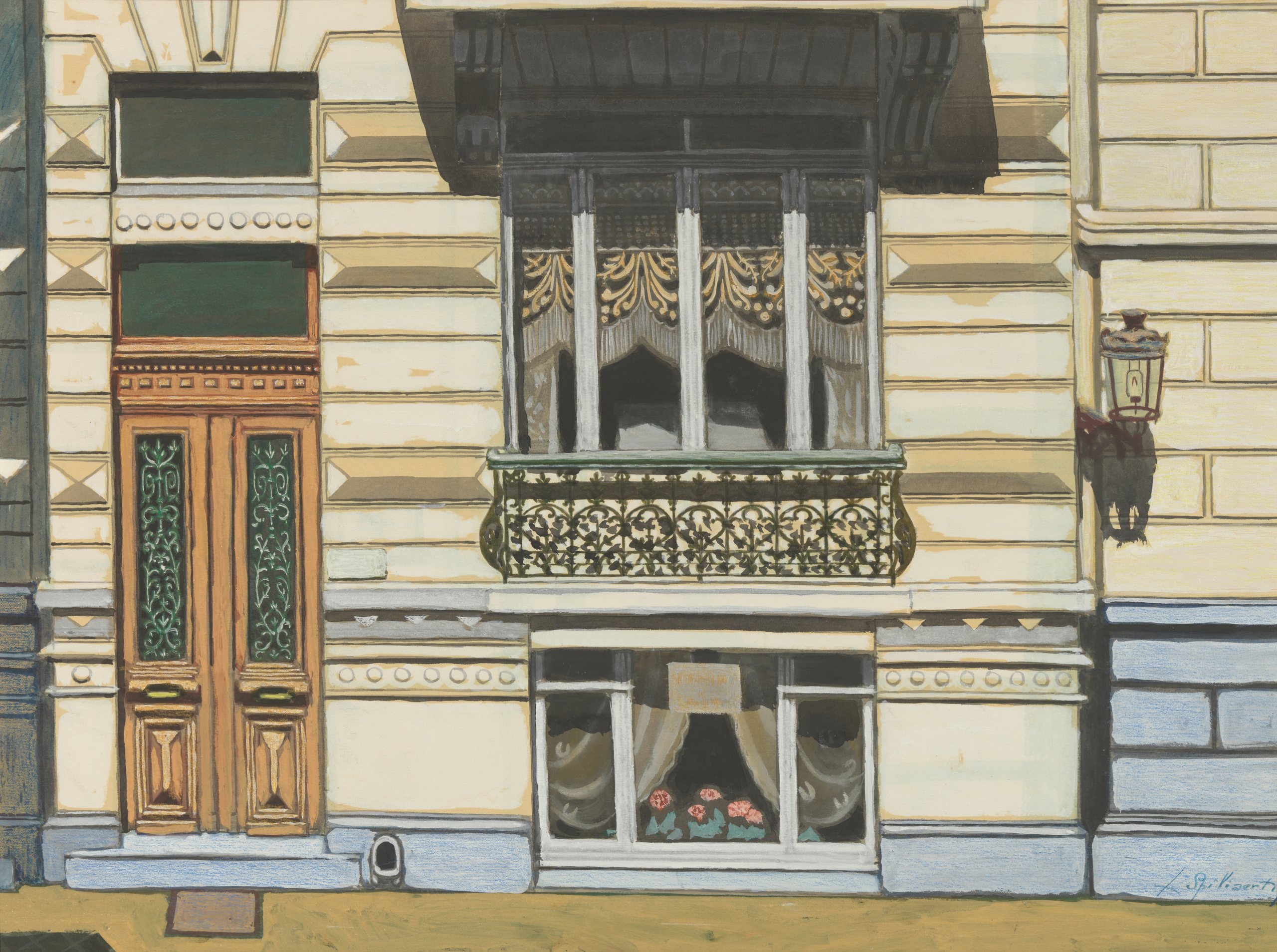 《Peter Benoitstraat 的房子》（House in Peter Benoitstraat）｜莱昂·斯皮里亚特 Léon Spilliaert｜1929