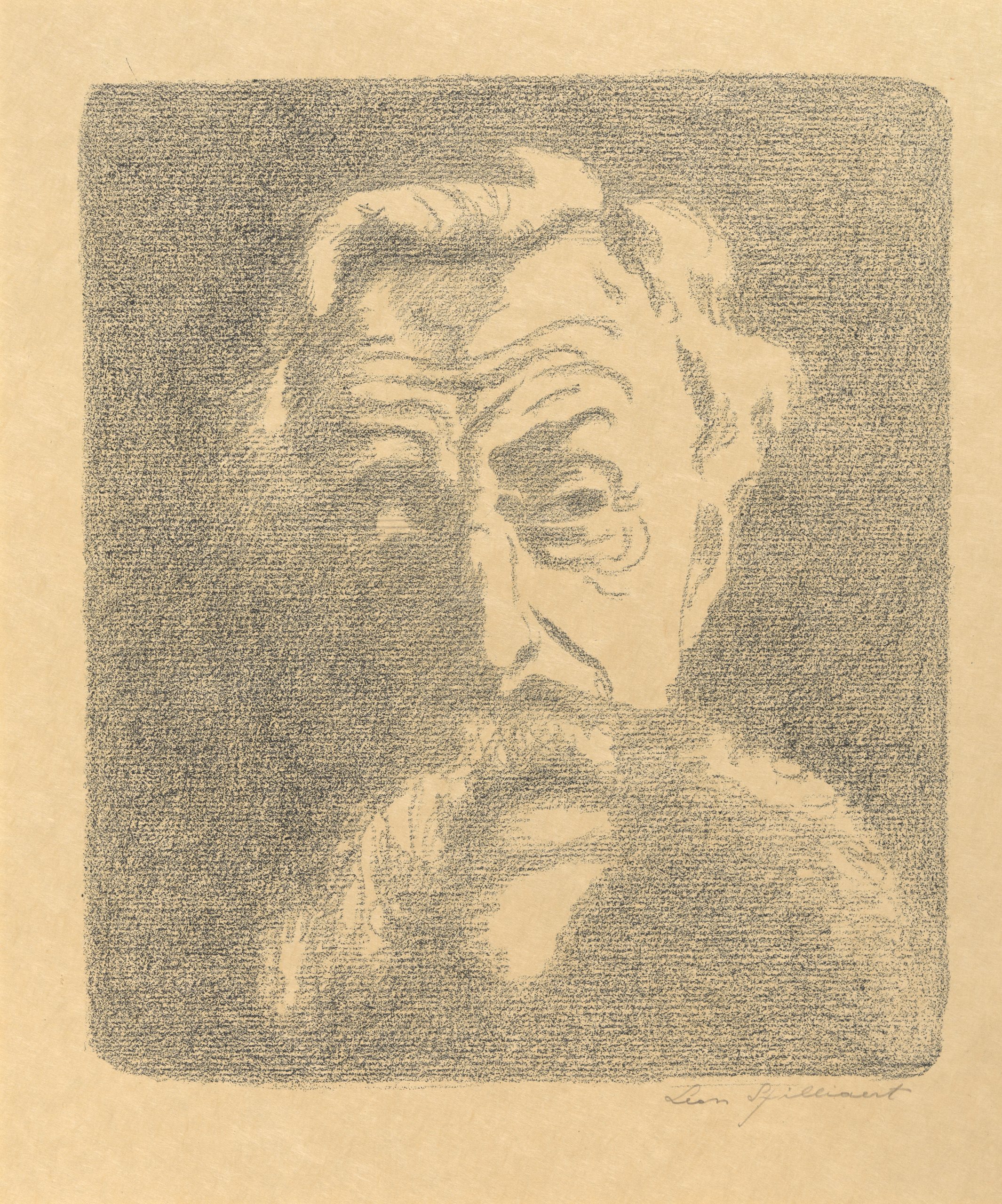 《埃米尔·维尔哈伦的肖像》（Portrait of Emile Verhaeren）｜莱昂·斯皮里亚特 Léon Spilliaert｜1917