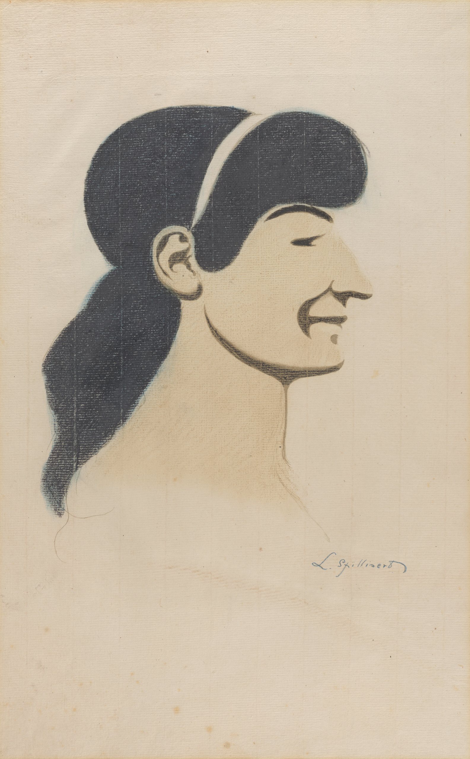 《女人简介》（Woman profile）｜莱昂·斯皮里亚特 Léon Spilliaert｜1917