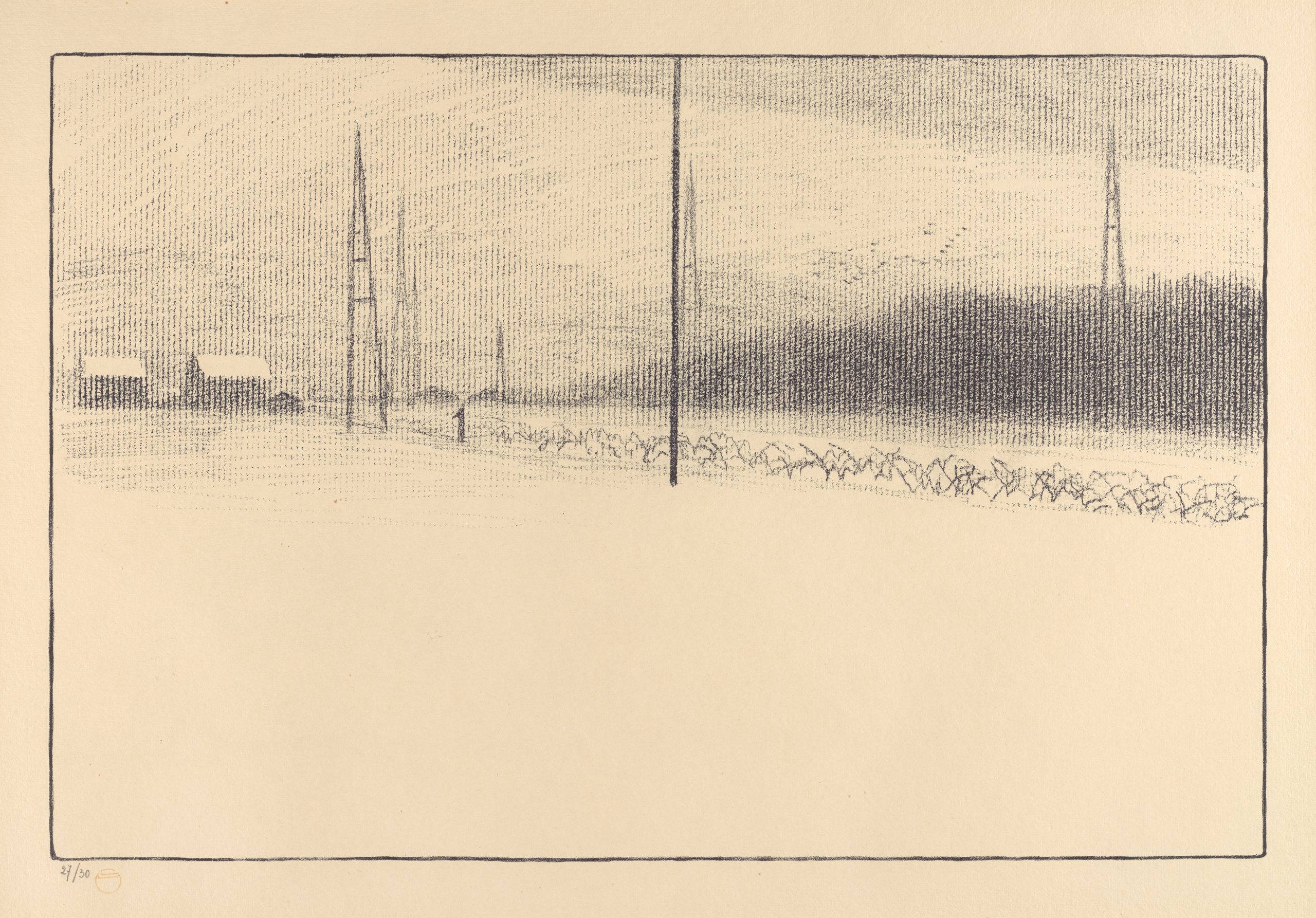 《冬季景观》（Winter landscape）｜莱昂·斯皮里亚特 Léon Spilliaert｜1917-1918