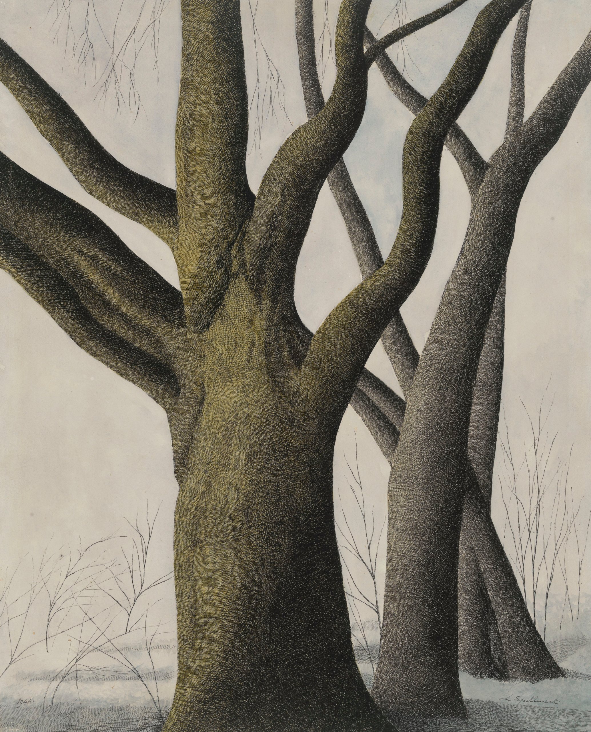 《大树》（Big Tree）｜莱昂·斯皮里亚特 Léon Spilliaert｜1945