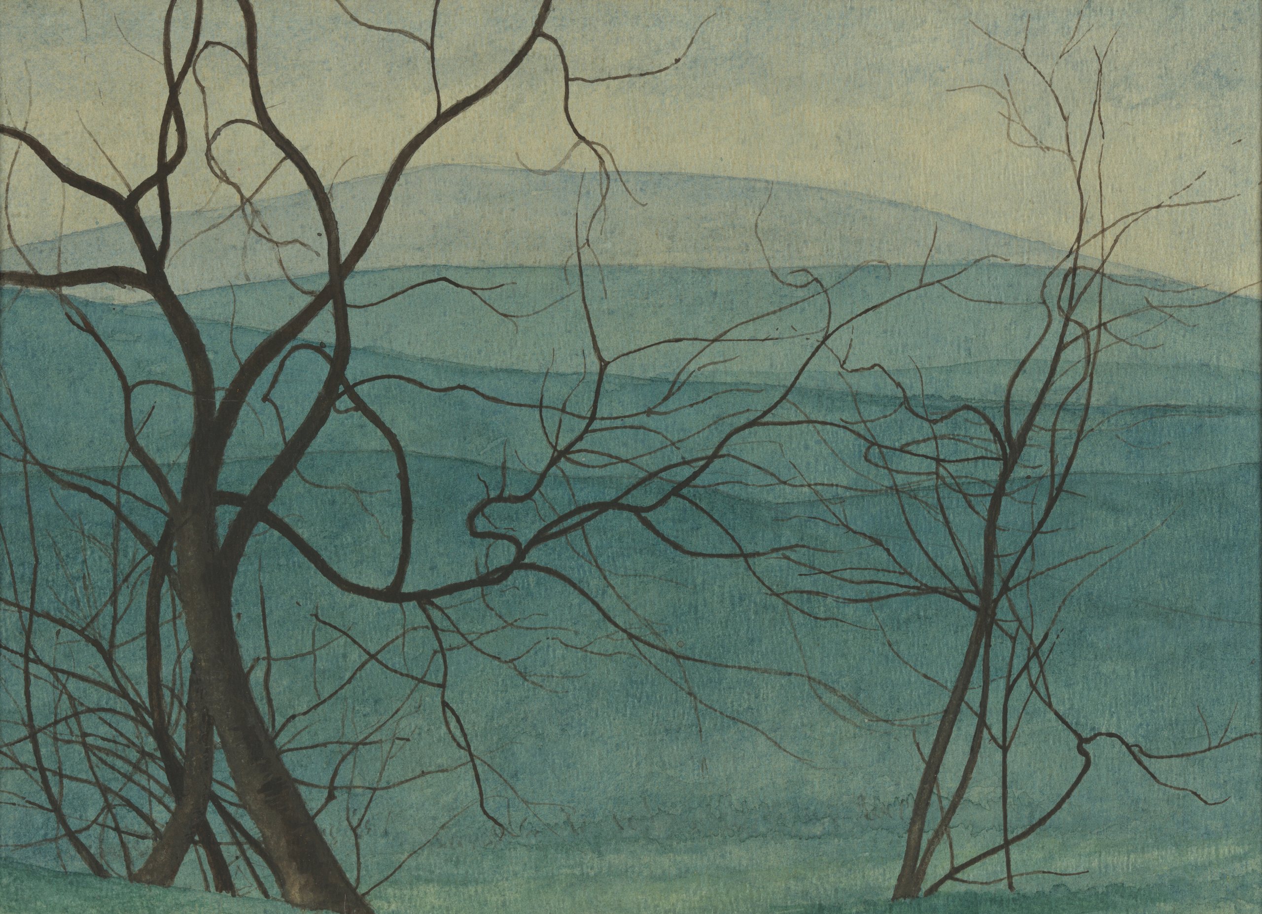 《树枝》（Tree branches）｜莱昂·斯皮里亚特 Léon Spilliaert｜1940