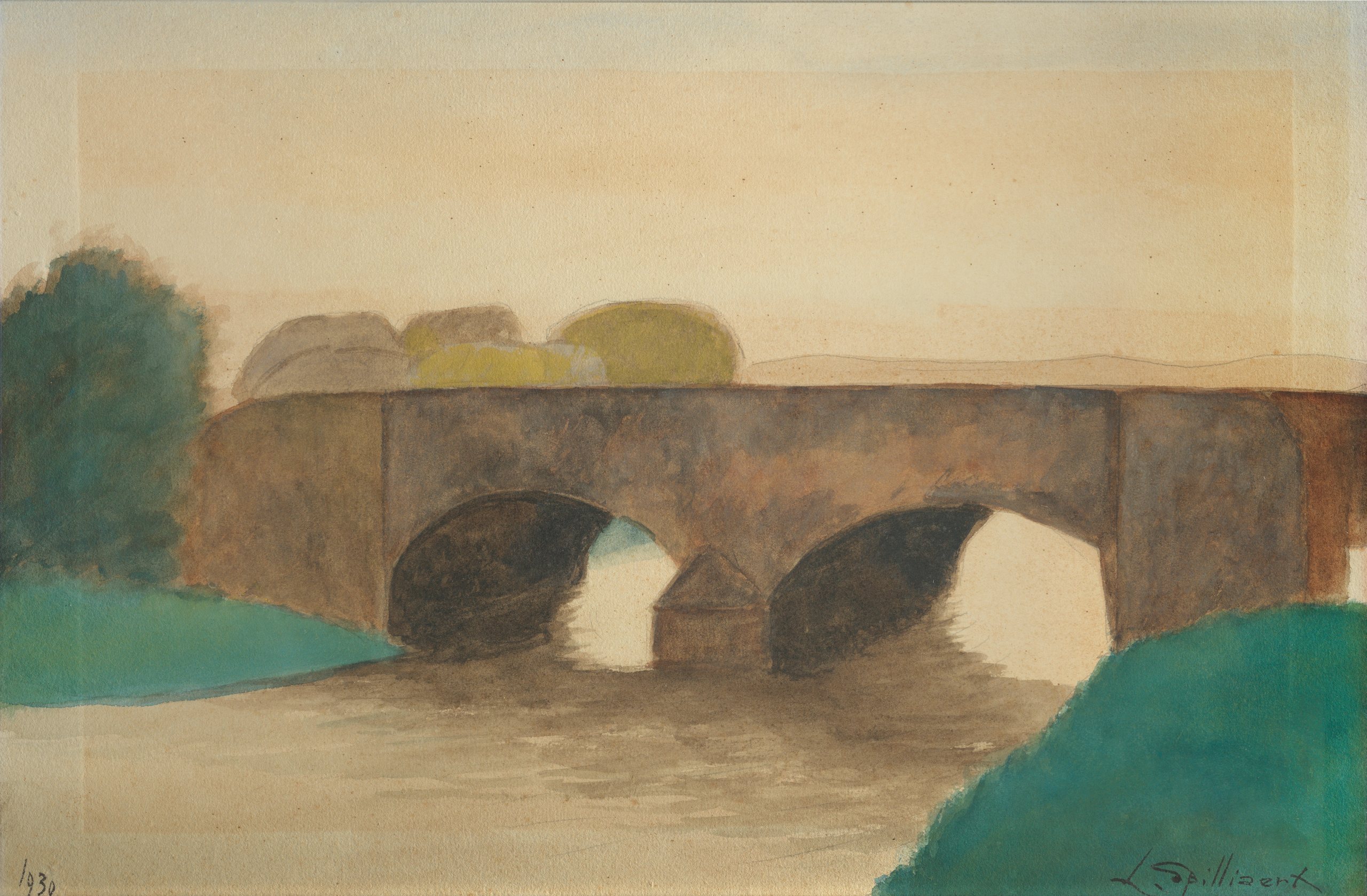 《桥》（Bridge）｜莱昂·斯皮里亚特 Léon Spilliaert｜1930