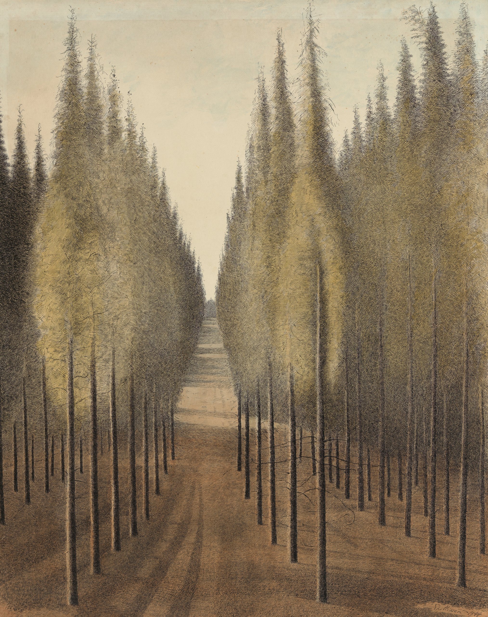 《消防车道》（The fire lane）｜莱昂·斯皮里亚特 Léon Spilliaert｜1944