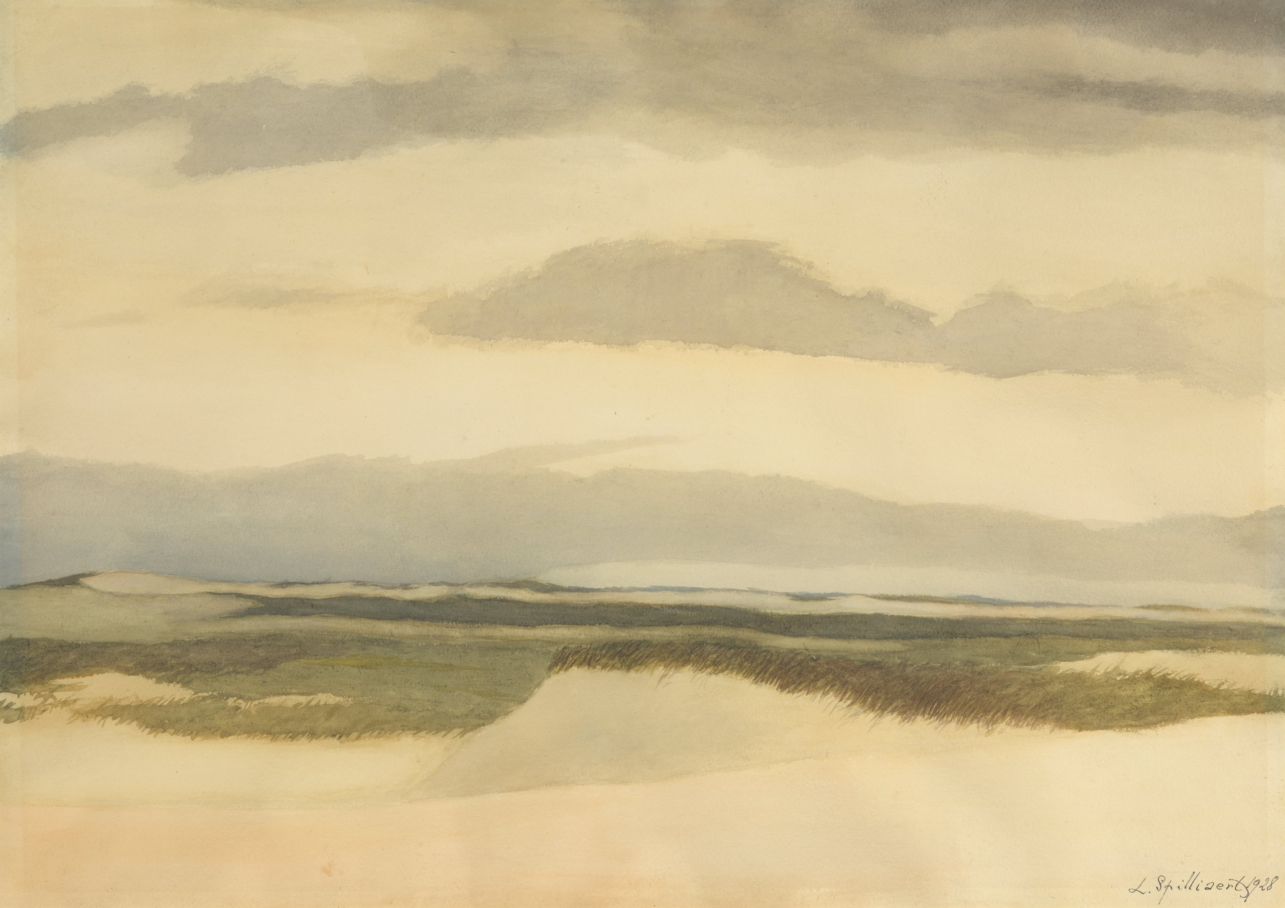 《沙丘》（Dunes）｜莱昂·斯皮里亚特 Léon Spilliaert｜1928