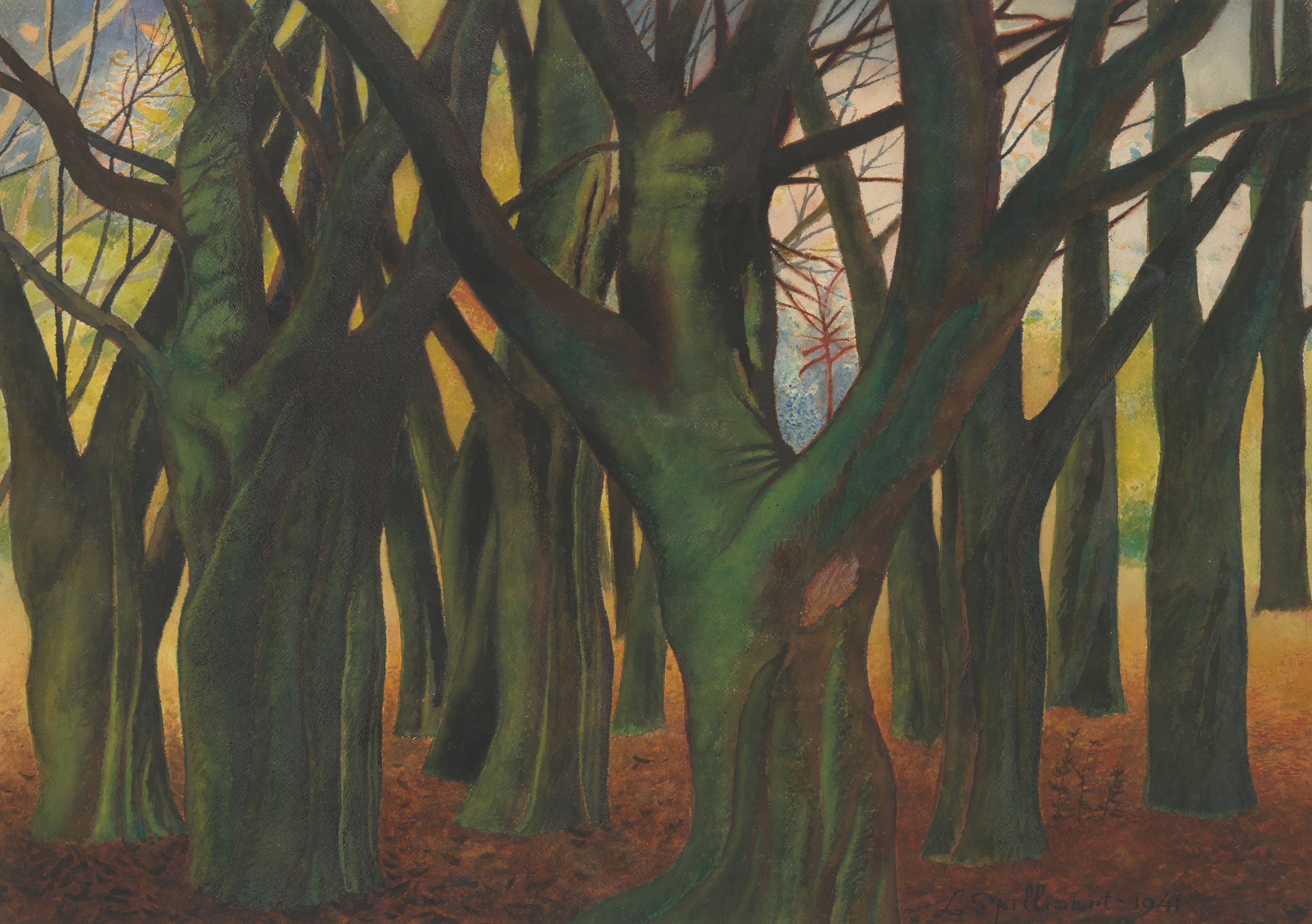 《绿树》（Green trees）｜莱昂·斯皮里亚特 Léon Spilliaert｜1941