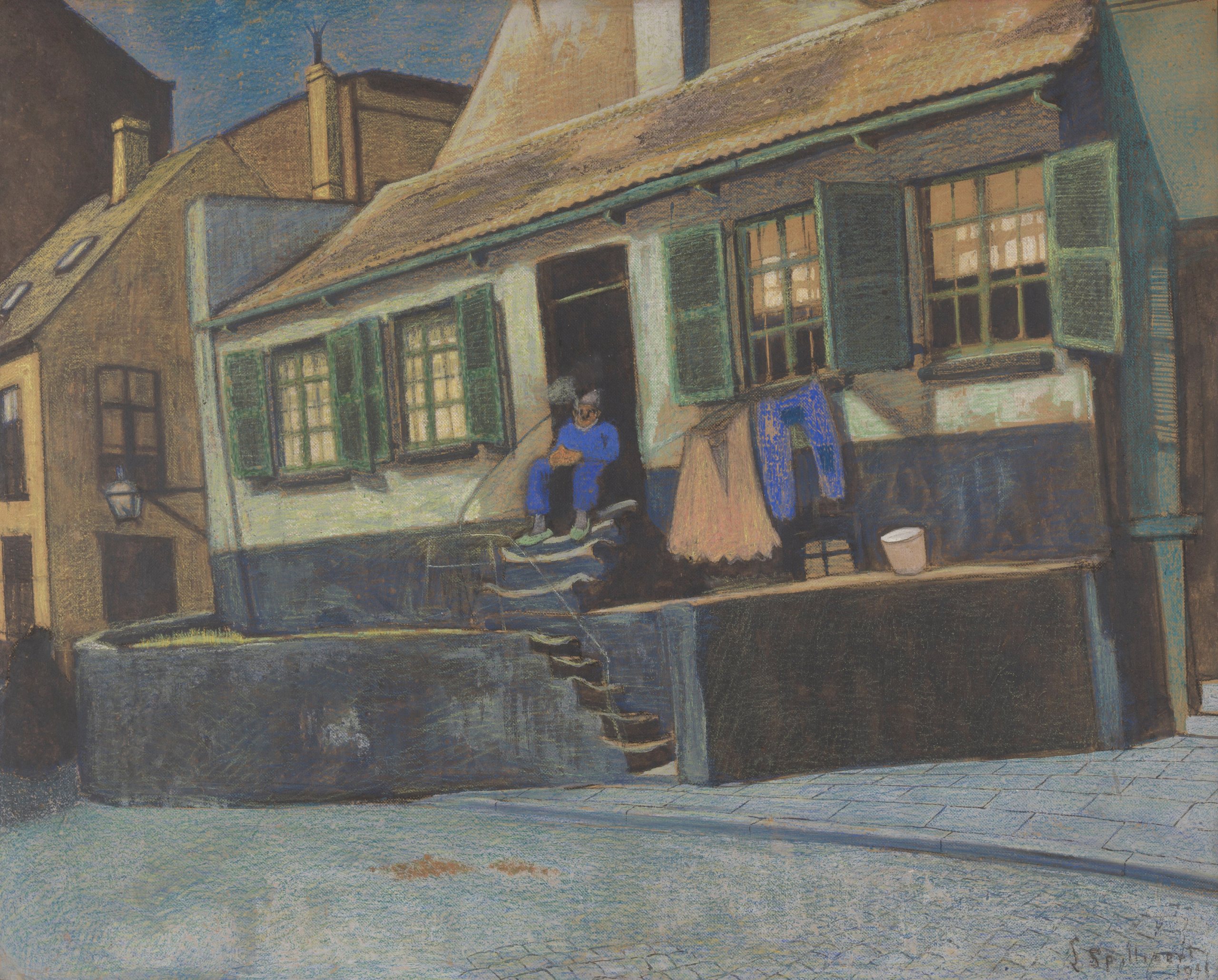《奥斯坦德“De Pulpit”之家》（House “De Pulpit” in Ostend）｜莱昂·斯皮里亚特 Léon Spilliaert｜1911