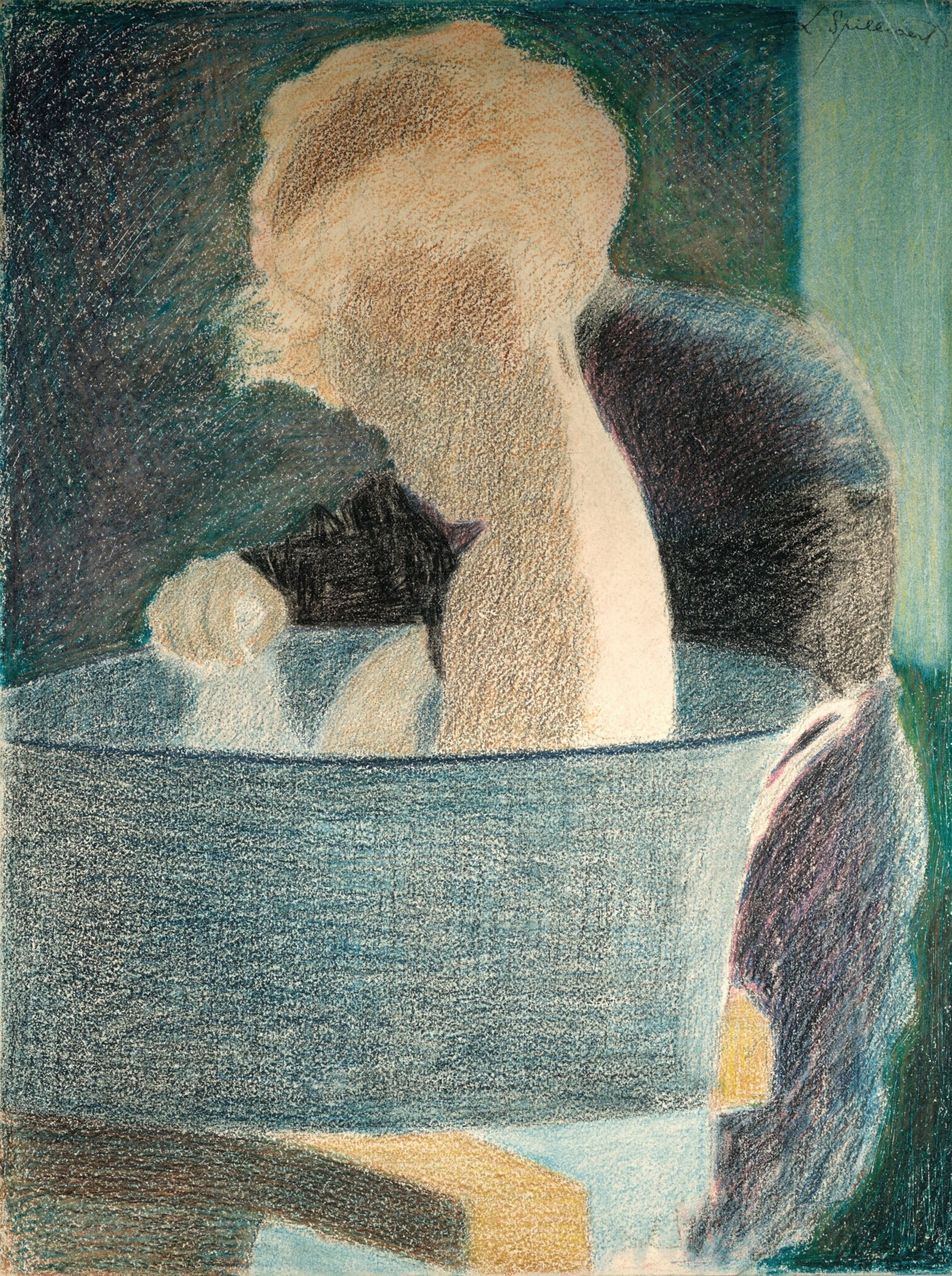 《巴斯》（The Bath）｜莱昂·斯皮里亚特 Léon Spilliaert｜1917