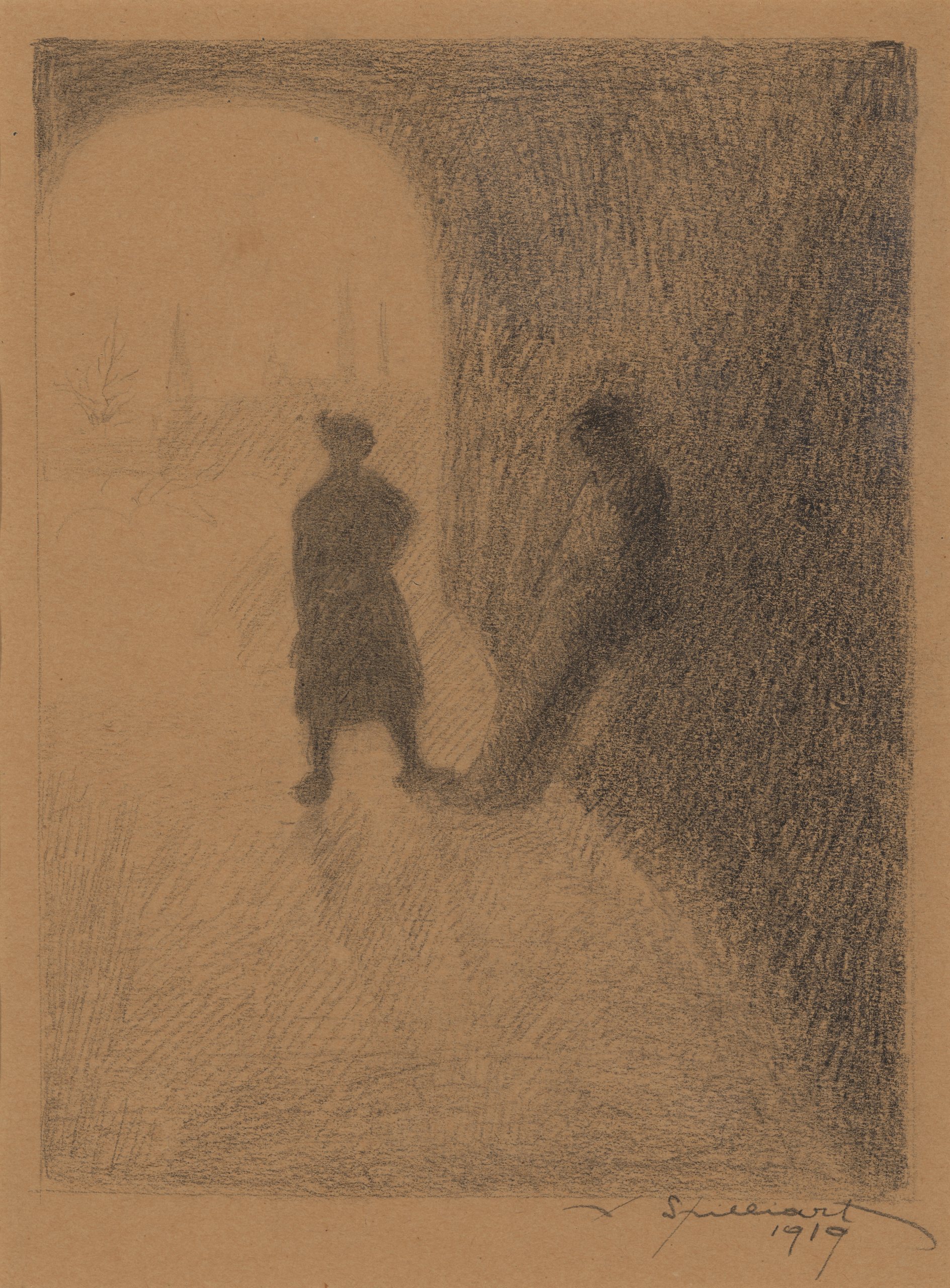 《桥下》（Under the bridge）｜莱昂·斯皮里亚特 Léon Spilliaert｜1919