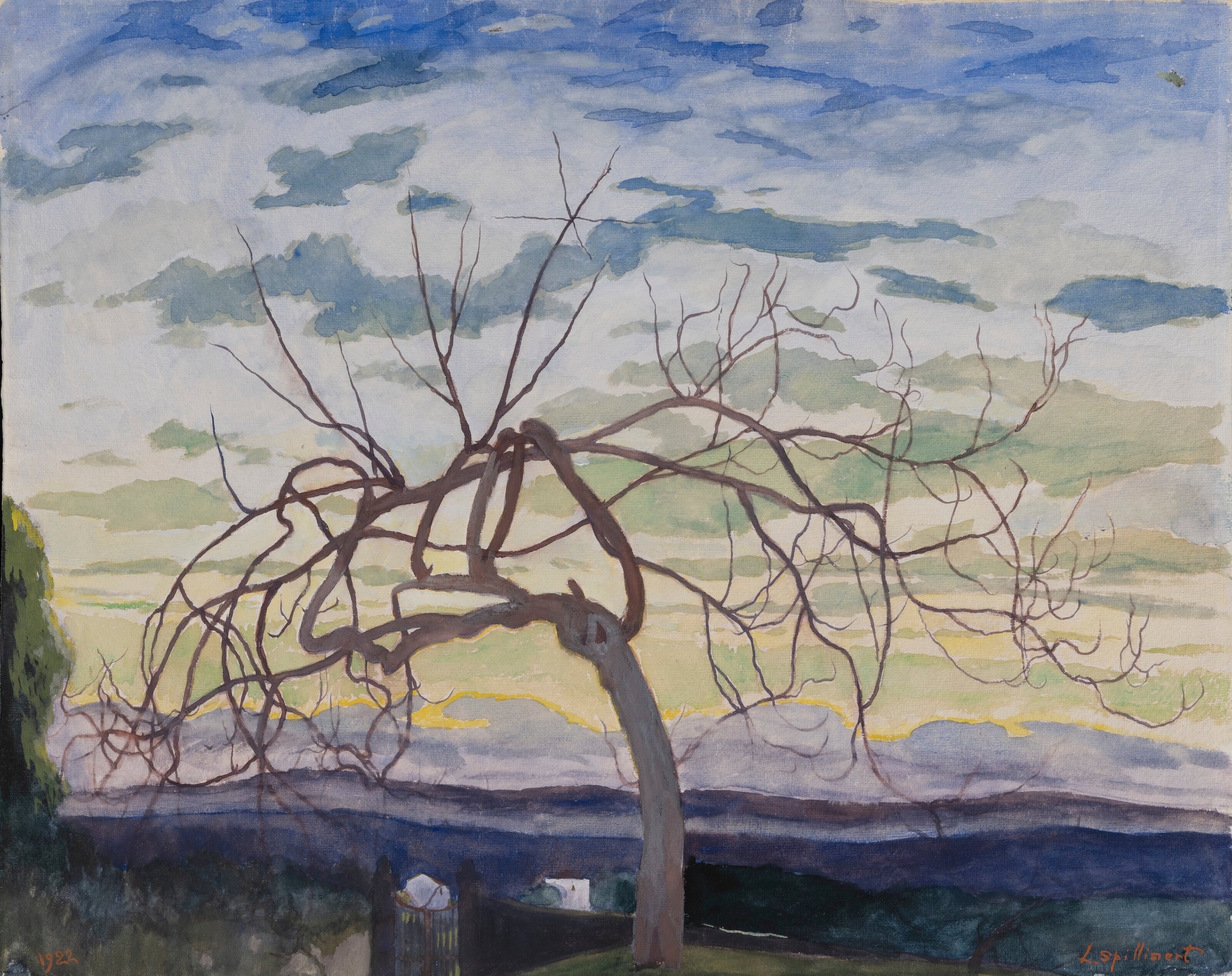 《无花果树在冬天，格拉斯》（Fig tree in winter, Grasse）｜莱昂·斯皮里亚特 Léon Spilliaert｜1922