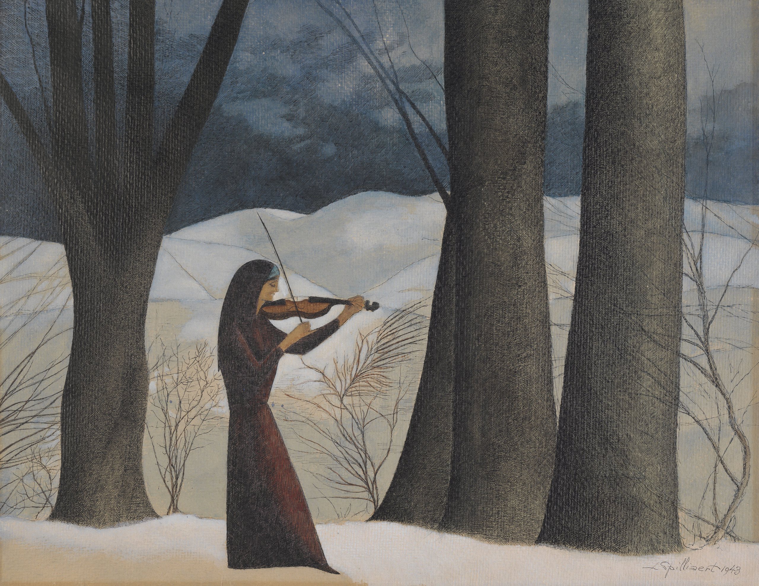《冬季音乐》（Winter music）｜莱昂·斯皮里亚特 Léon Spilliaert｜1943