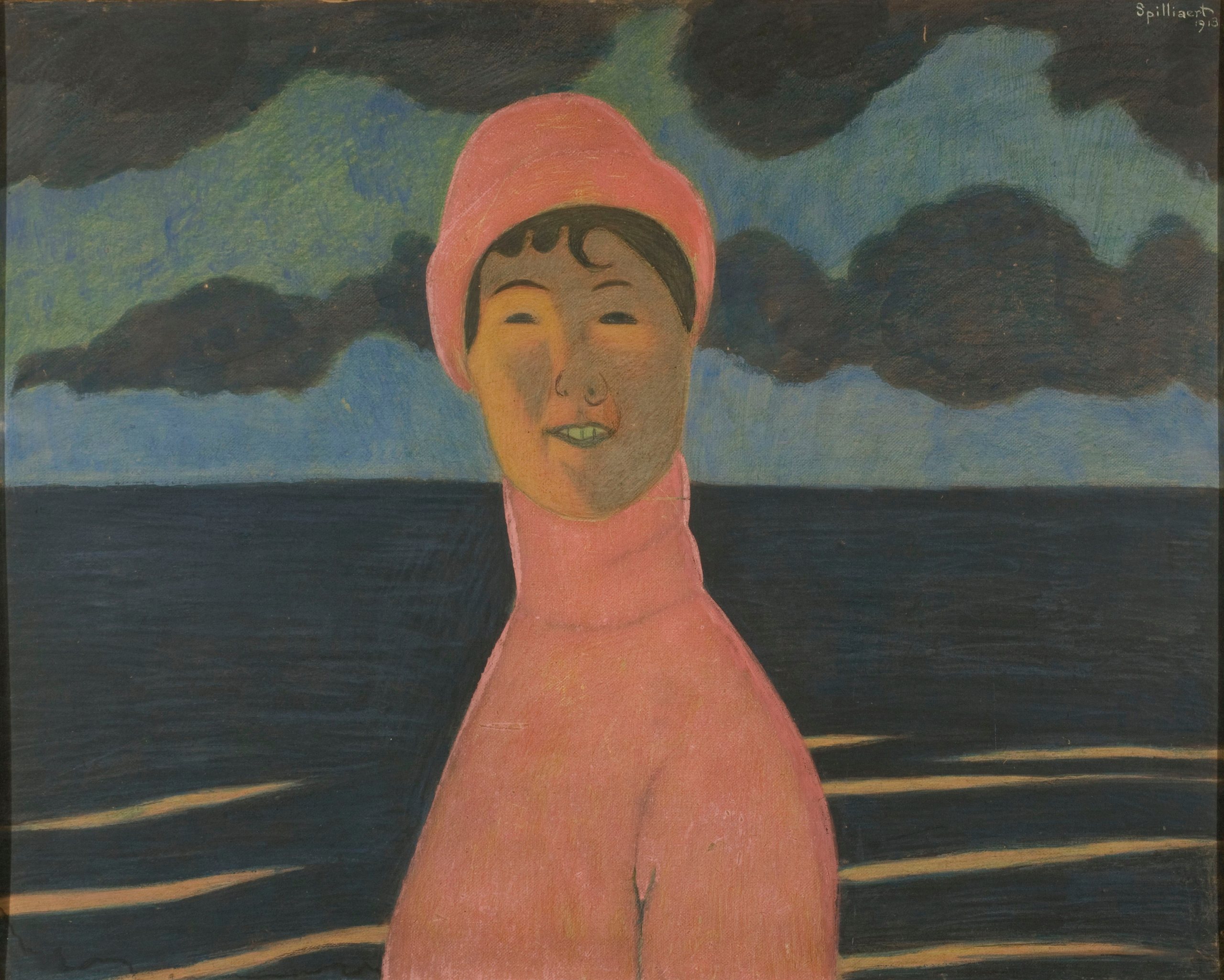 《海边的女人》（Woman at the Sea Side）｜莱昂·斯皮里亚特 Léon Spilliaert｜1913