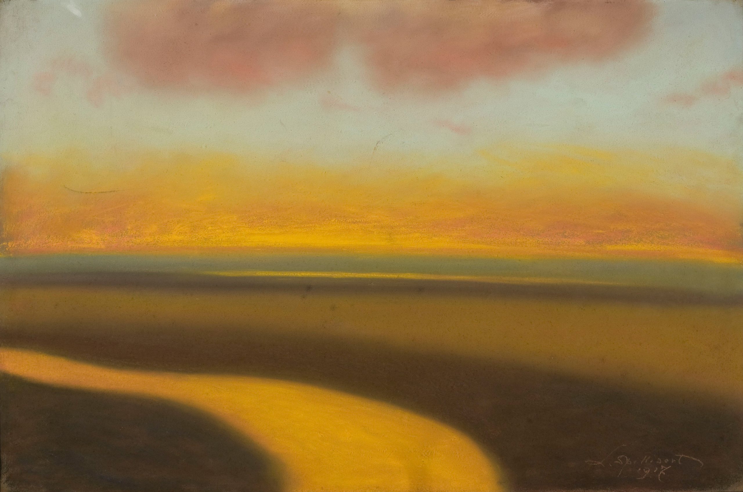 《海滩景观》（Beach View）｜莱昂·斯皮里亚特 Léon Spilliaert｜1917