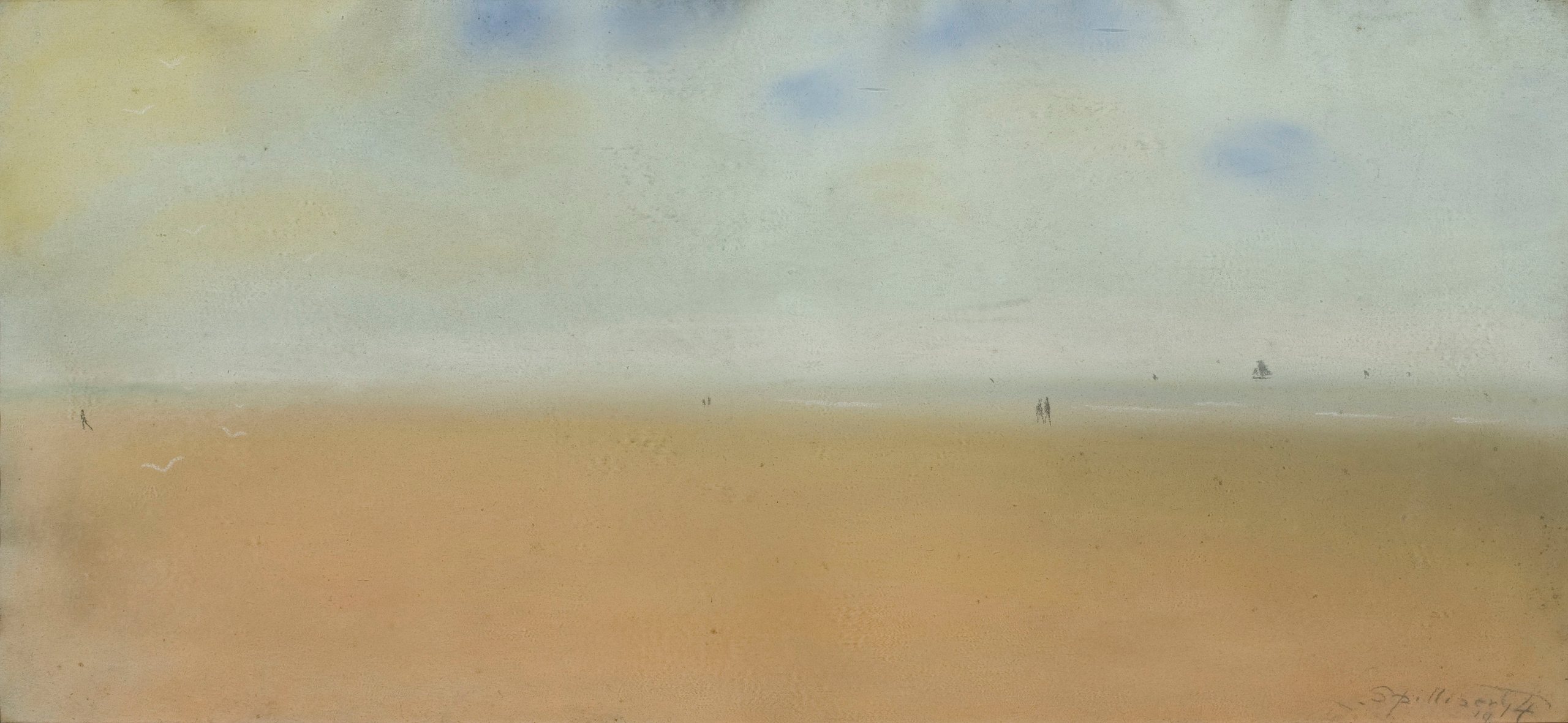 《海边的婴儿车》（Strollers at the Sea Side）｜莱昂·斯皮里亚特 Léon Spilliaert｜1914