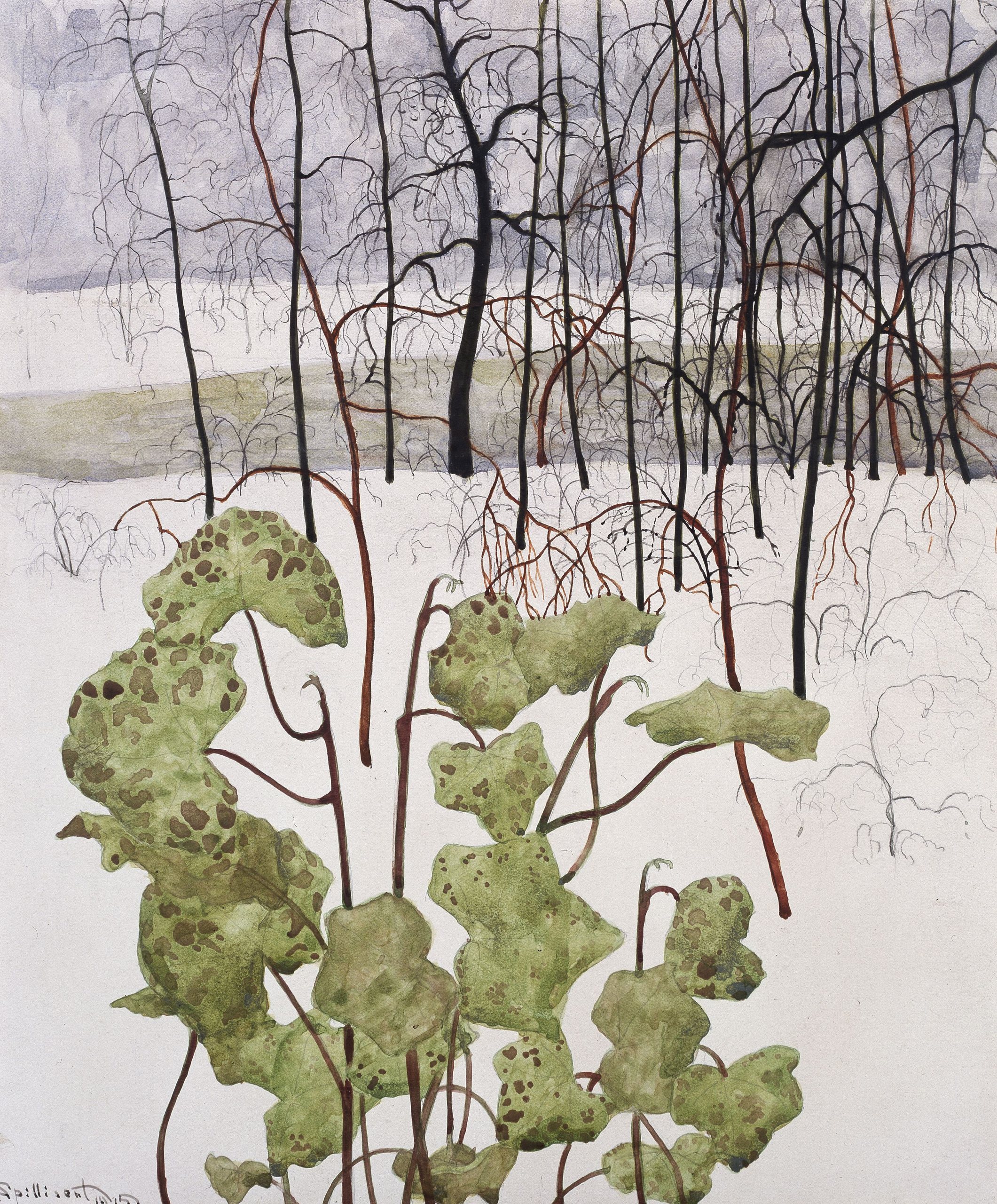 《冬季风景》（Winter Landscape）｜莱昂·斯皮里亚特 Léon Spilliaert｜1915