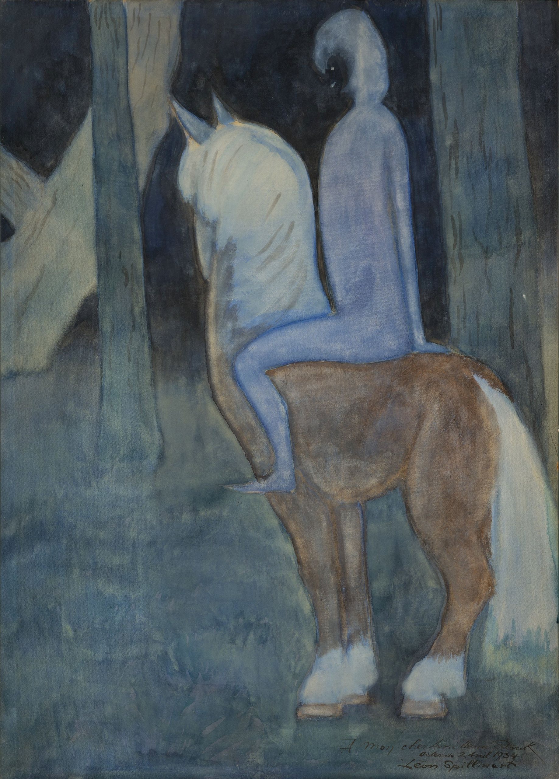 《蓝色骑士》（The Bleu Rider）｜莱昂·斯皮里亚特 Léon Spilliaert｜1934