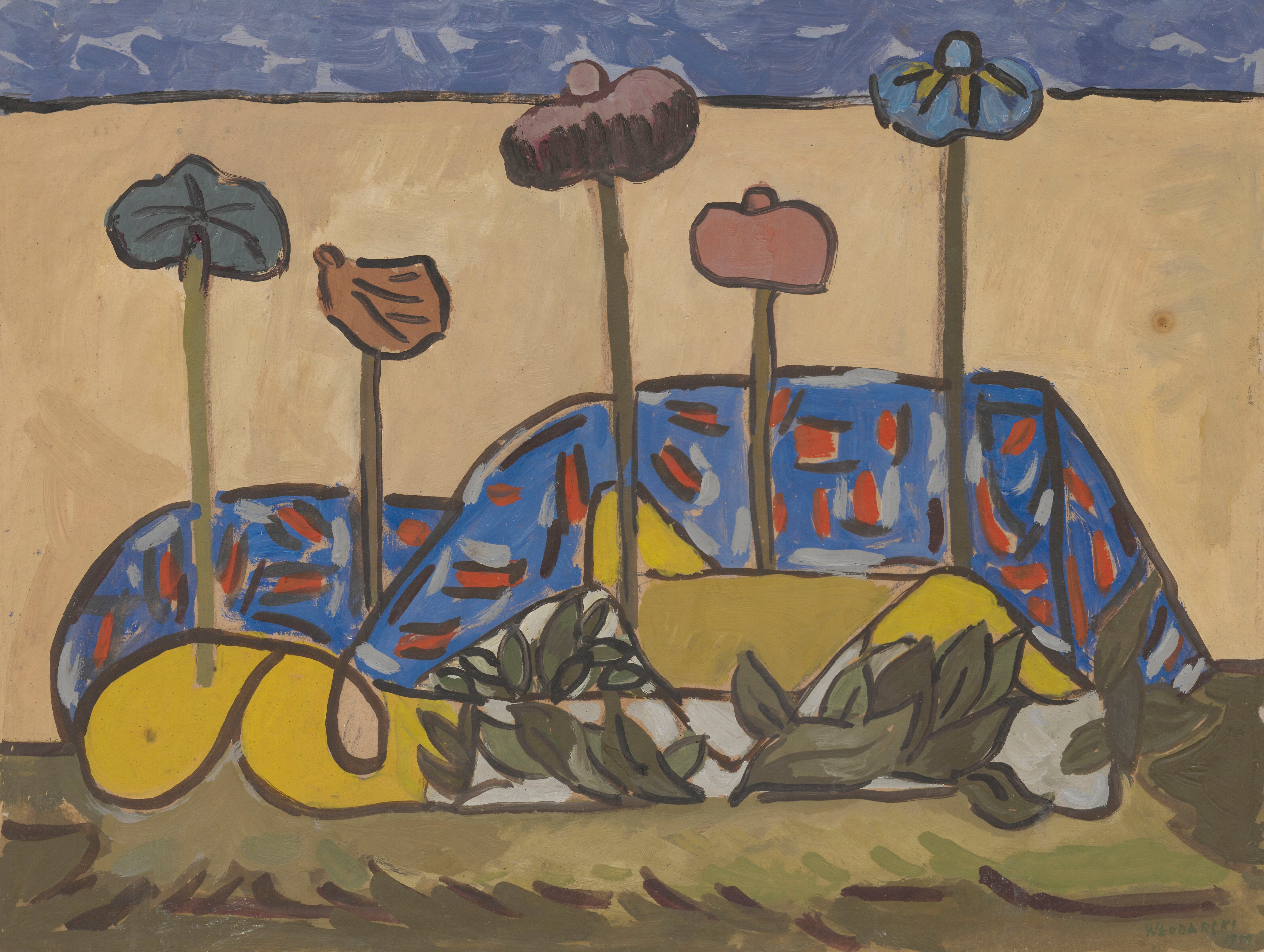《鲜花（车上有鲜花）》（Flowers (car with flowers)）｜马雷克·沃达尔斯基 Marek Włodarski｜1954