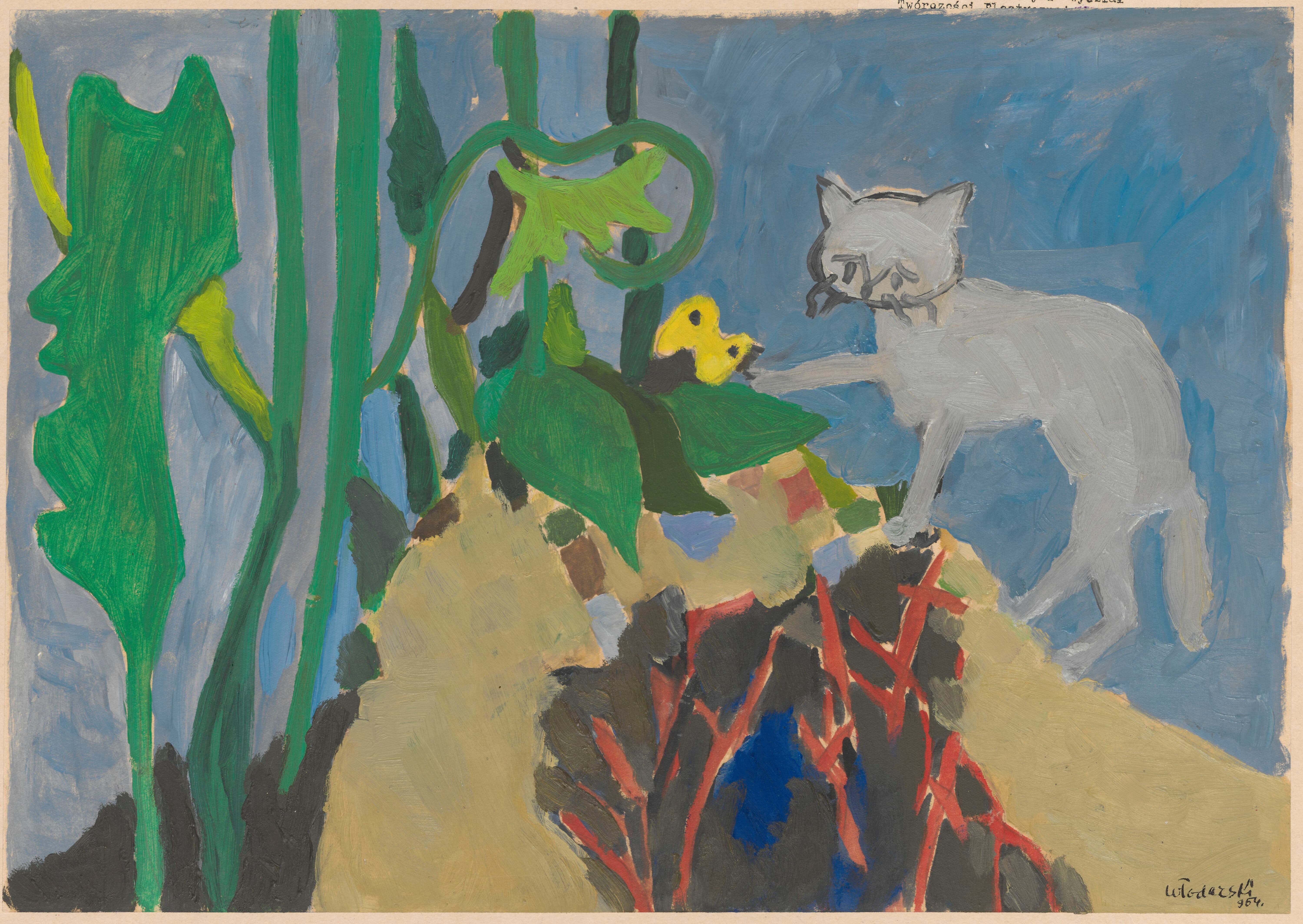 《小猫抓住了一只蝴蝶》（The kitten catches a butterfly）｜马雷克·沃达尔斯基 Marek Włodarski｜1954