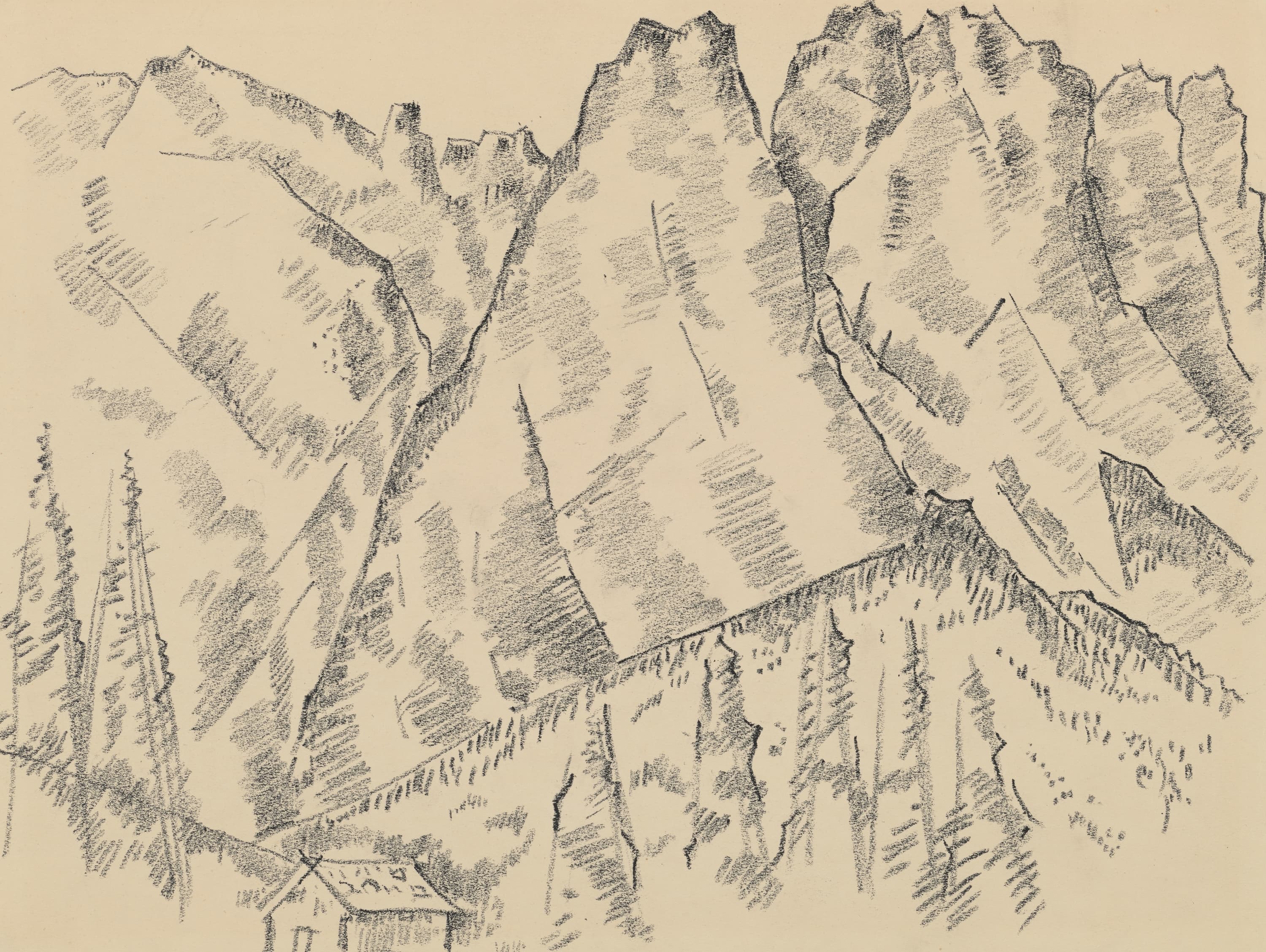 《米特腾瓦尔德道路与阿尔普峰》（Alpspitze Mittenwald Road）｜马斯登·哈特利｜1933