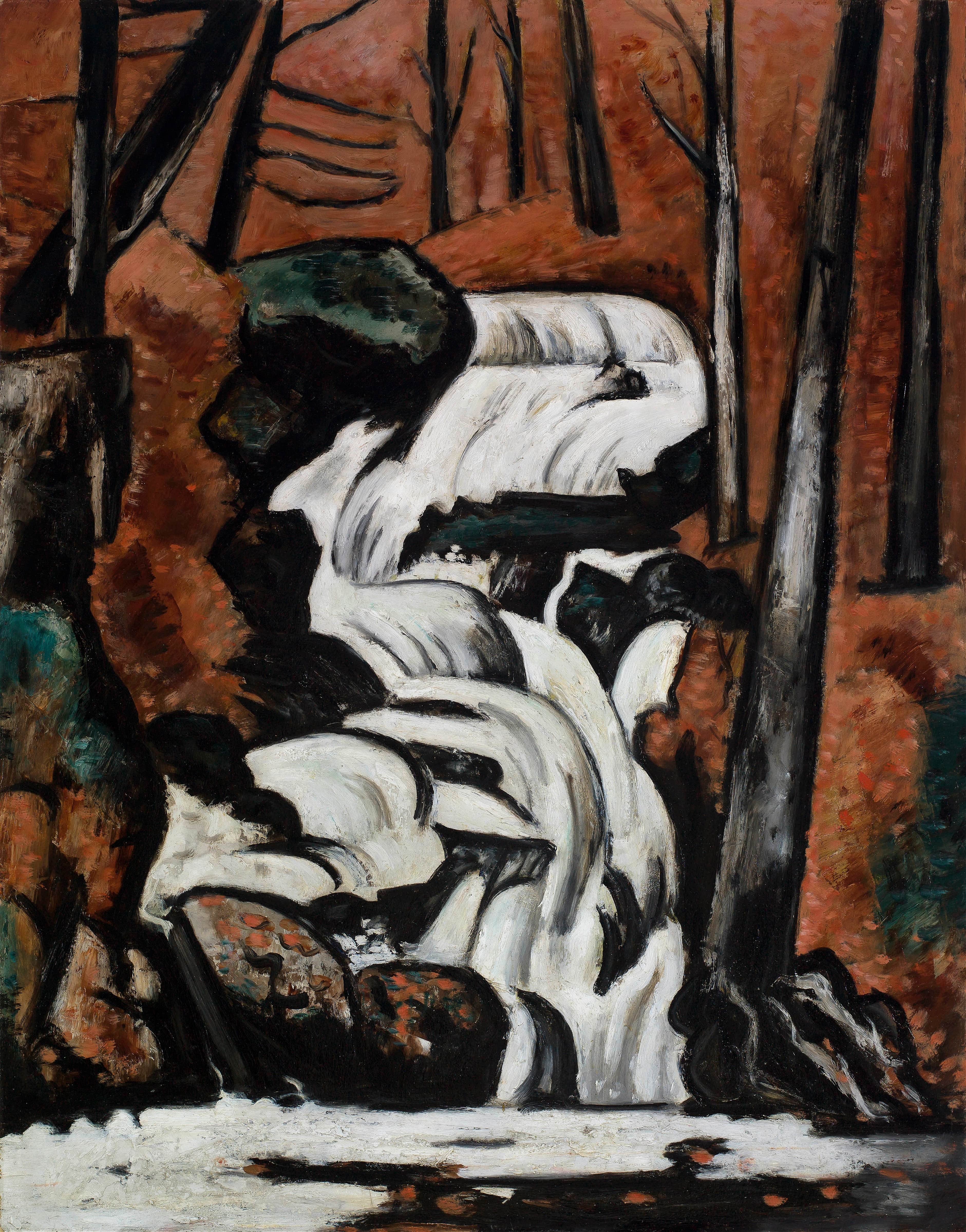 《西斯沙湾瀑布》（Smelt Brook Falls）｜马斯登·哈特利｜1937