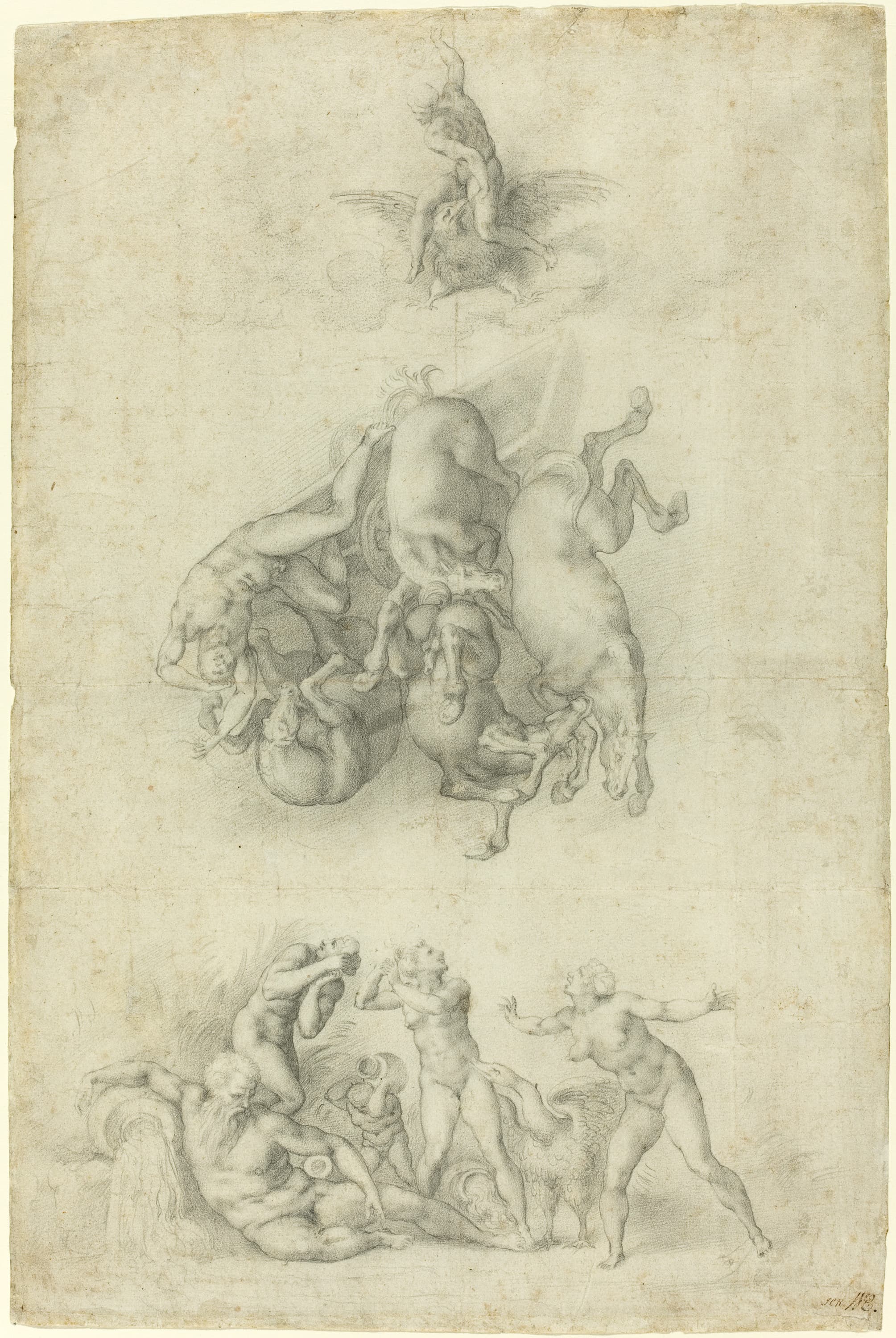 《人物与动物习作》（Studies of Figures and Animals）｜米开朗基罗 Michelangelo Buonarroti｜不明