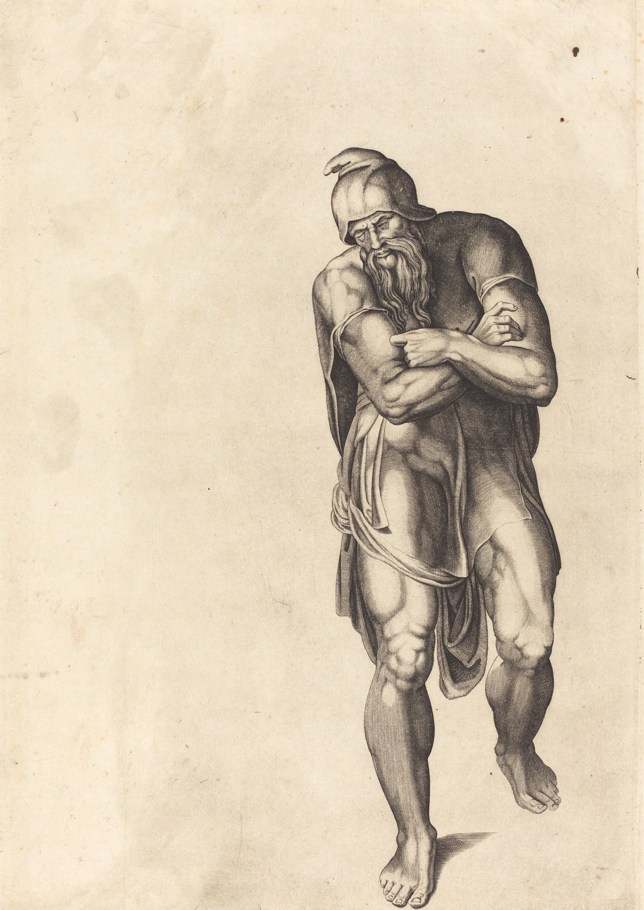 《站立男子习作》（Study of a Standing Male Figure）｜米开朗基罗 Michelangelo Buonarroti｜不明