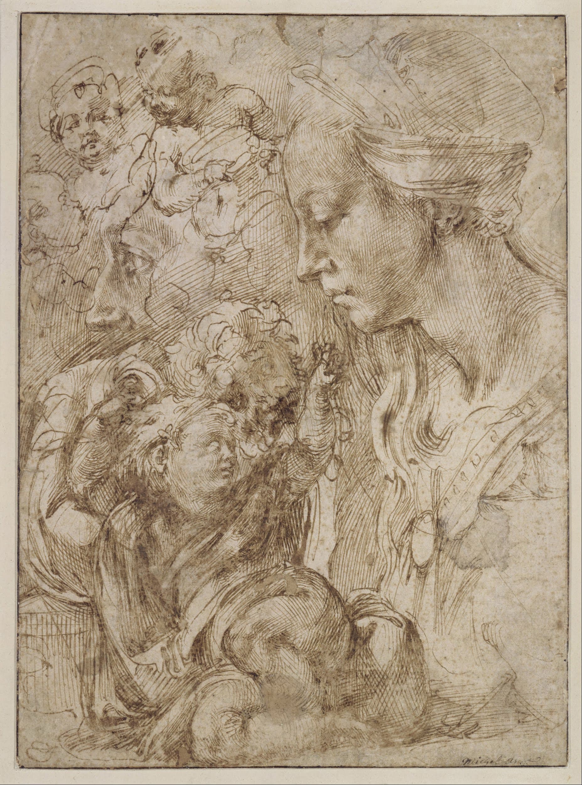 《圣母子习作》（Study of the Virgin and Child）｜米开朗基罗 Michelangelo Buonarroti｜不明