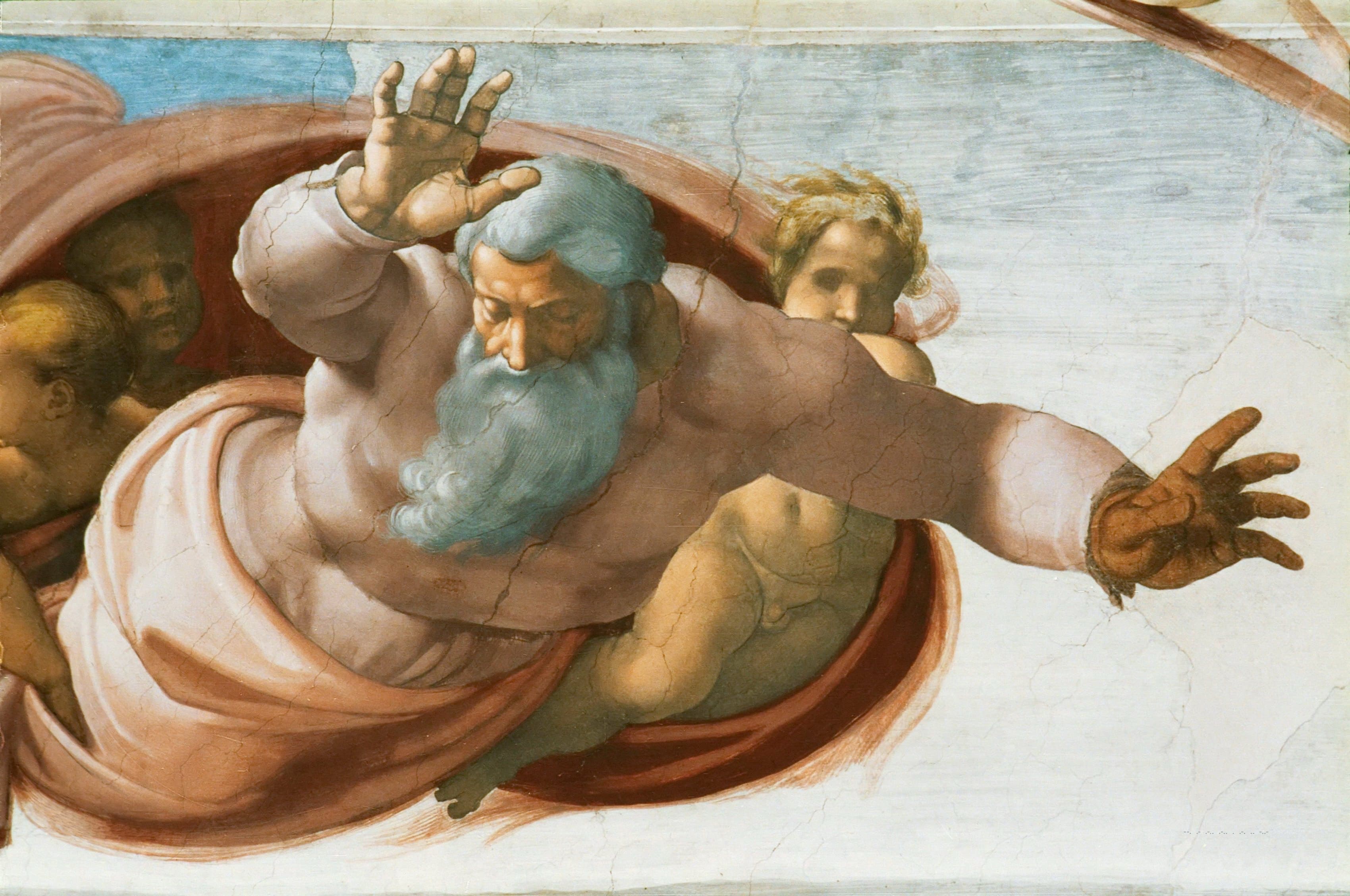《上帝分开陆地与水域》（God Dividing Land and Water）｜米开朗基罗 Michelangelo Buonarroti｜1511–1512