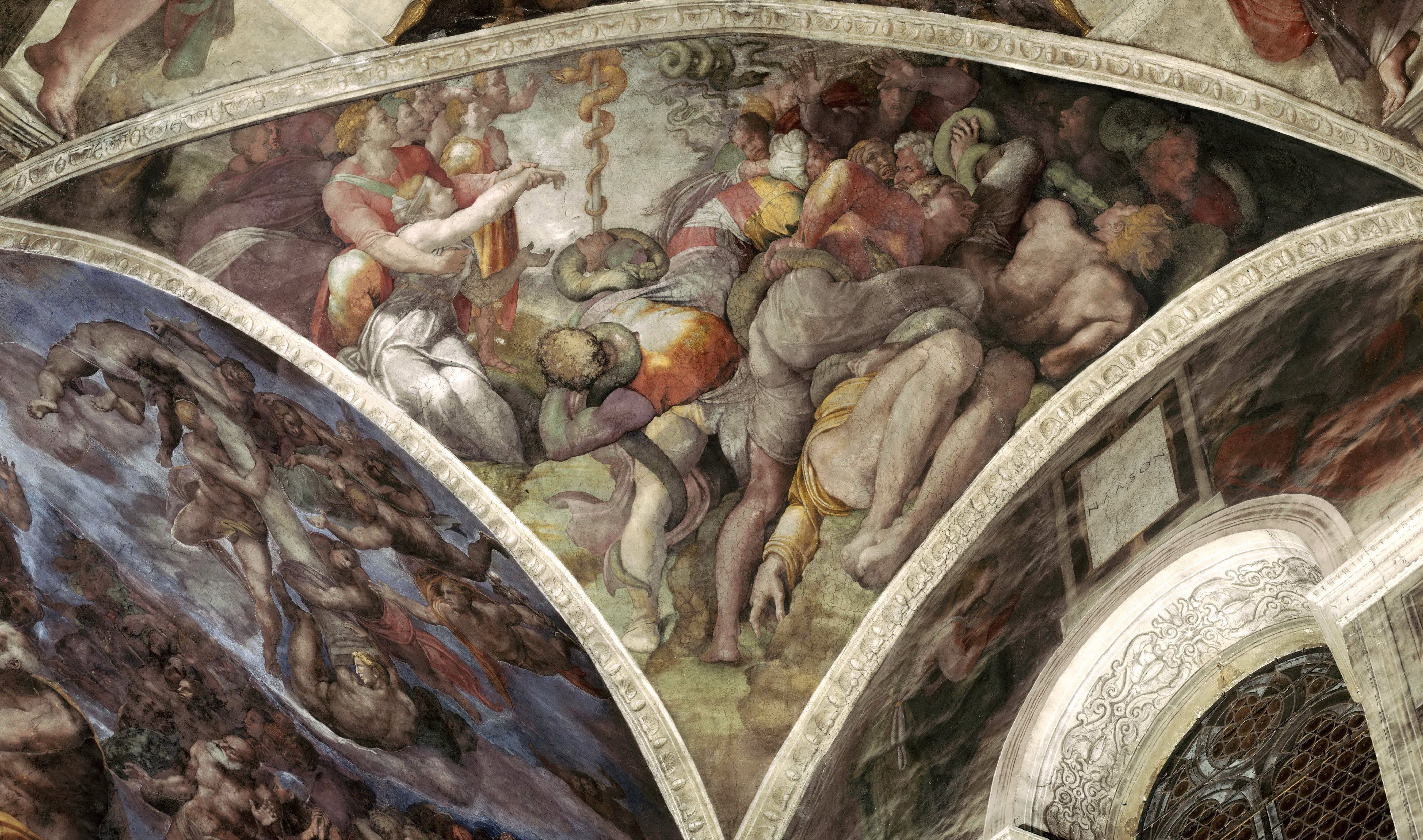 《铜蛇》（The Brazen Serpent）｜米开朗基罗 Michelangelo Buonarroti｜1511–1512