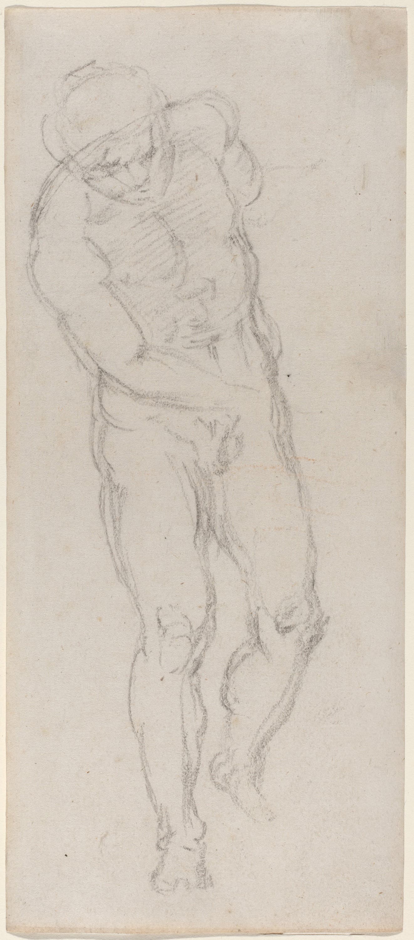《男性裸体习作》（Study of a Male Nude）｜米开朗基罗 Michelangelo Buonarroti｜不明