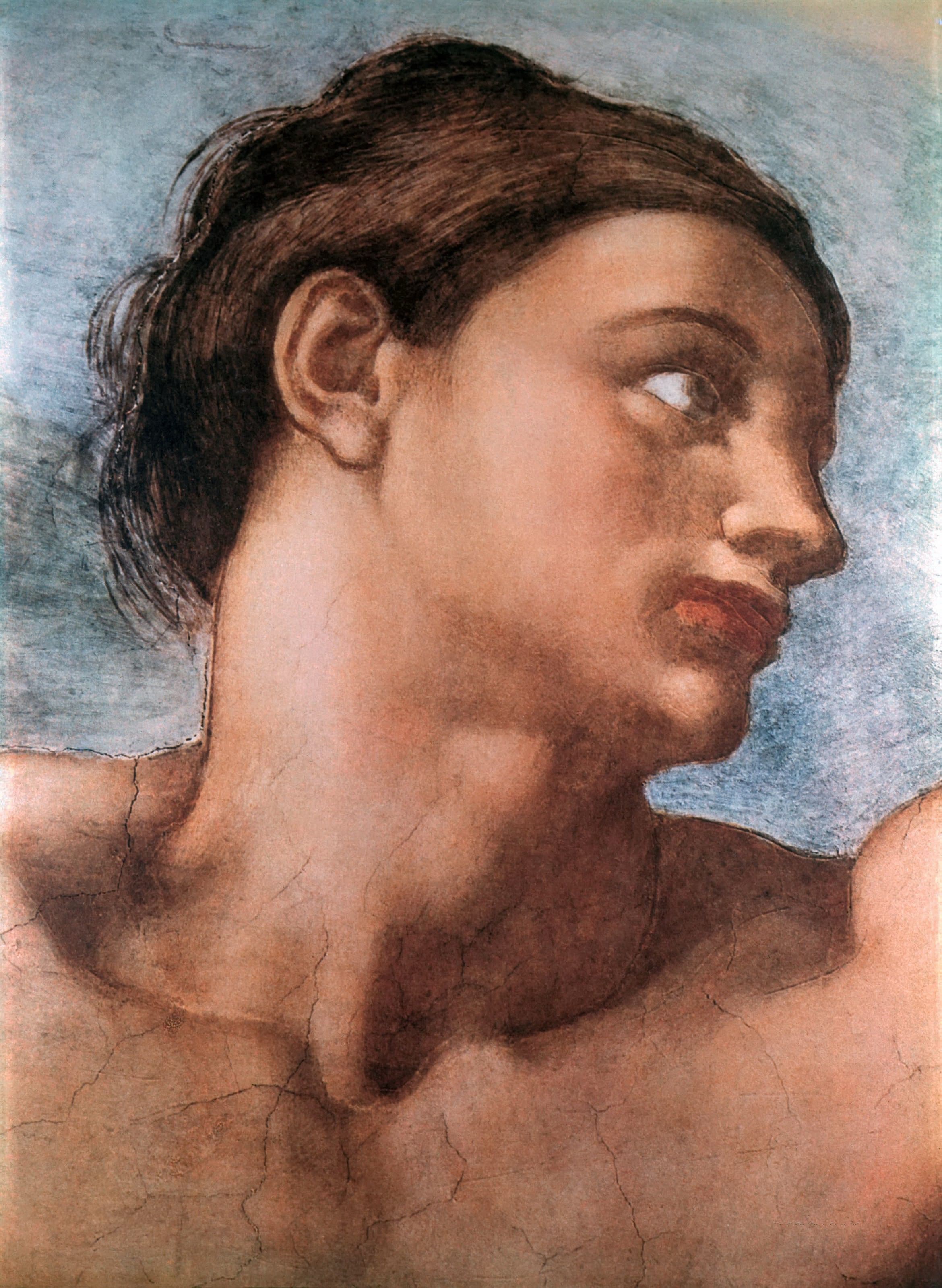 《亚当头像》（Head of Adam）｜米开朗基罗 Michelangelo Buonarroti｜约1511