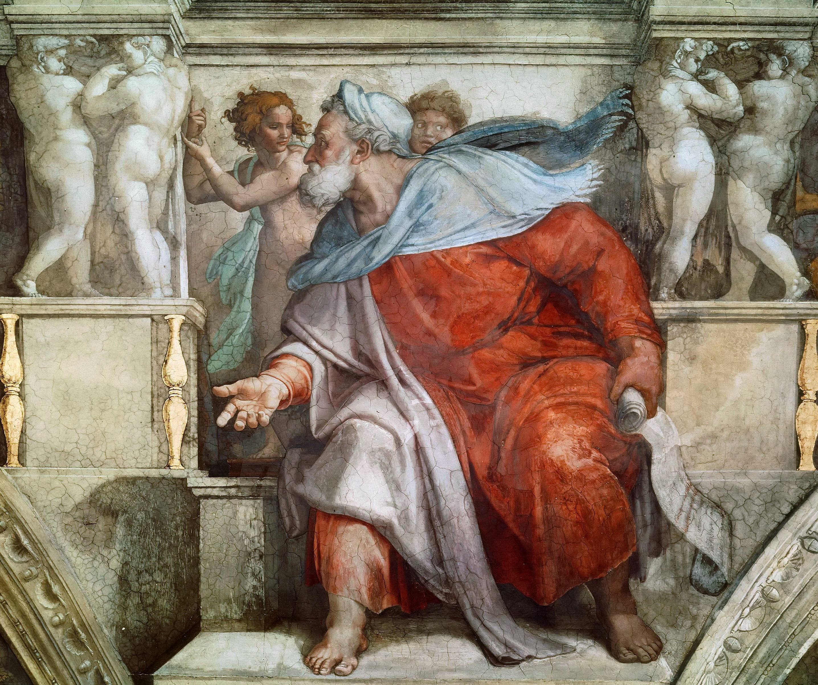 《先知耶利米》（The Prophet Jeremiah）｜米开朗基罗 Michelangelo Buonarroti｜约1511–1512