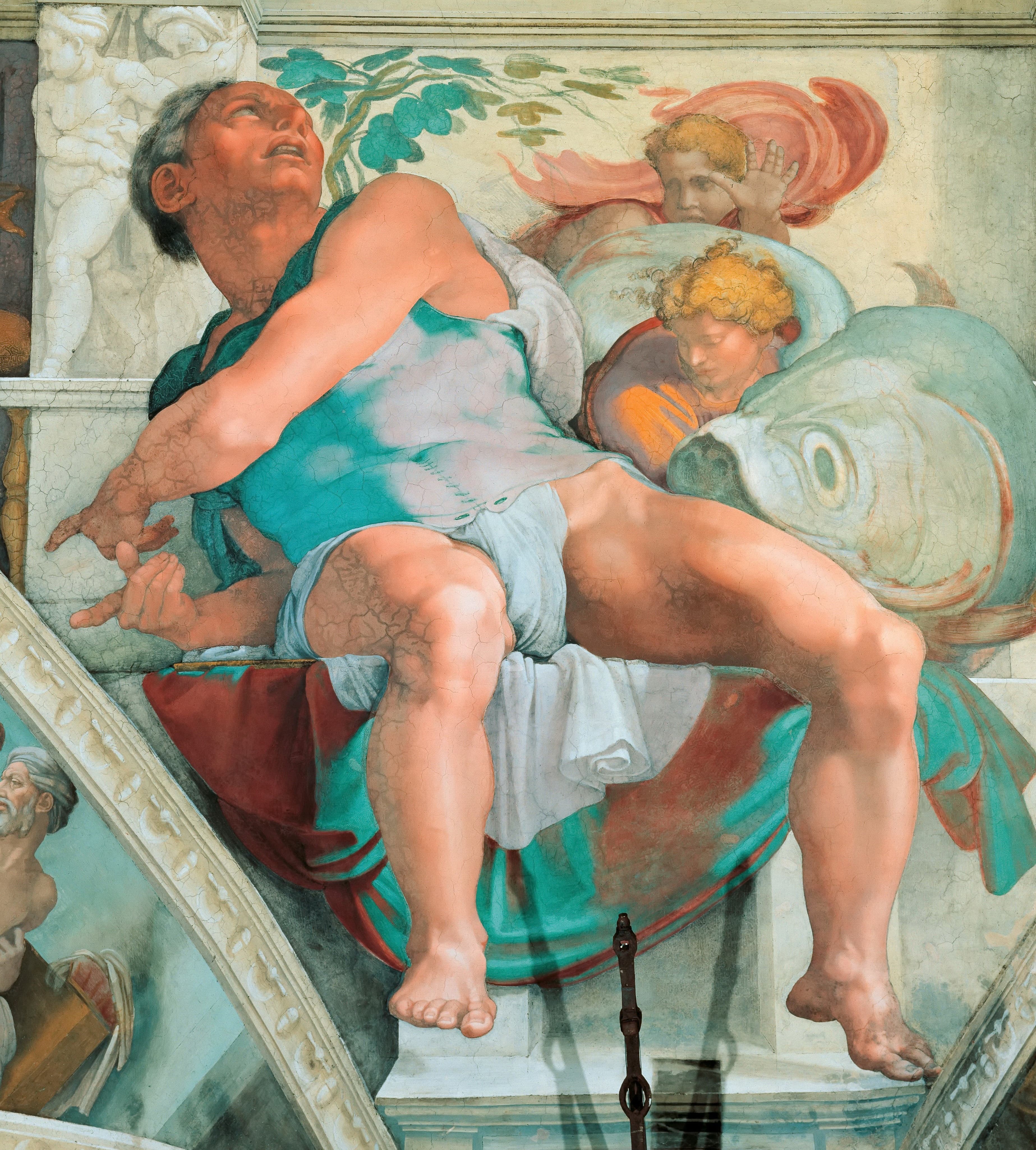 《先知约拿》（The Prophet Jonah）｜米开朗基罗 Michelangelo Buonarroti｜约1511–1512