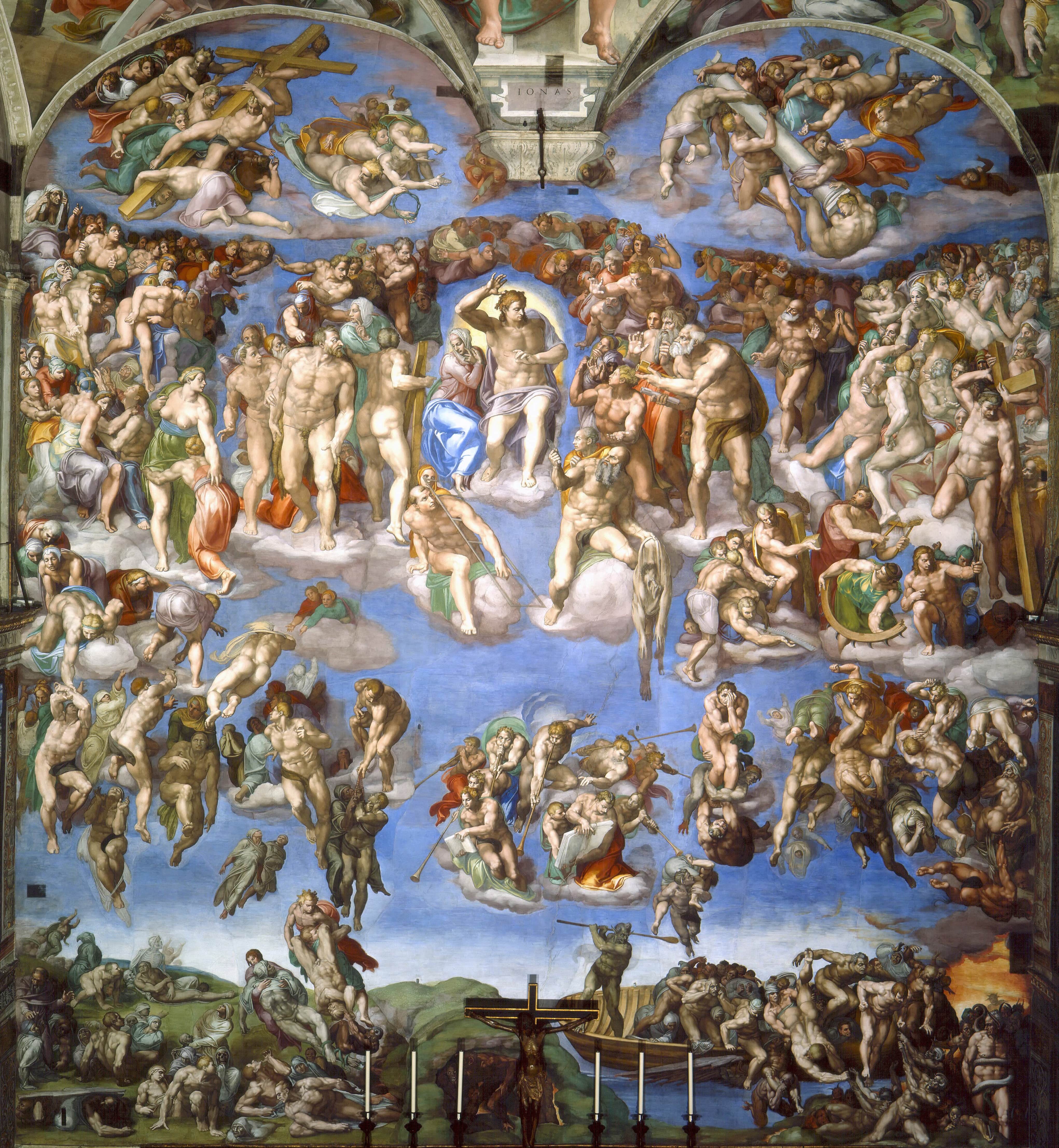 《最后的审判全景》（The Last Judgment, Full View）｜米开朗基罗 Michelangelo Buonarroti｜1536–1541