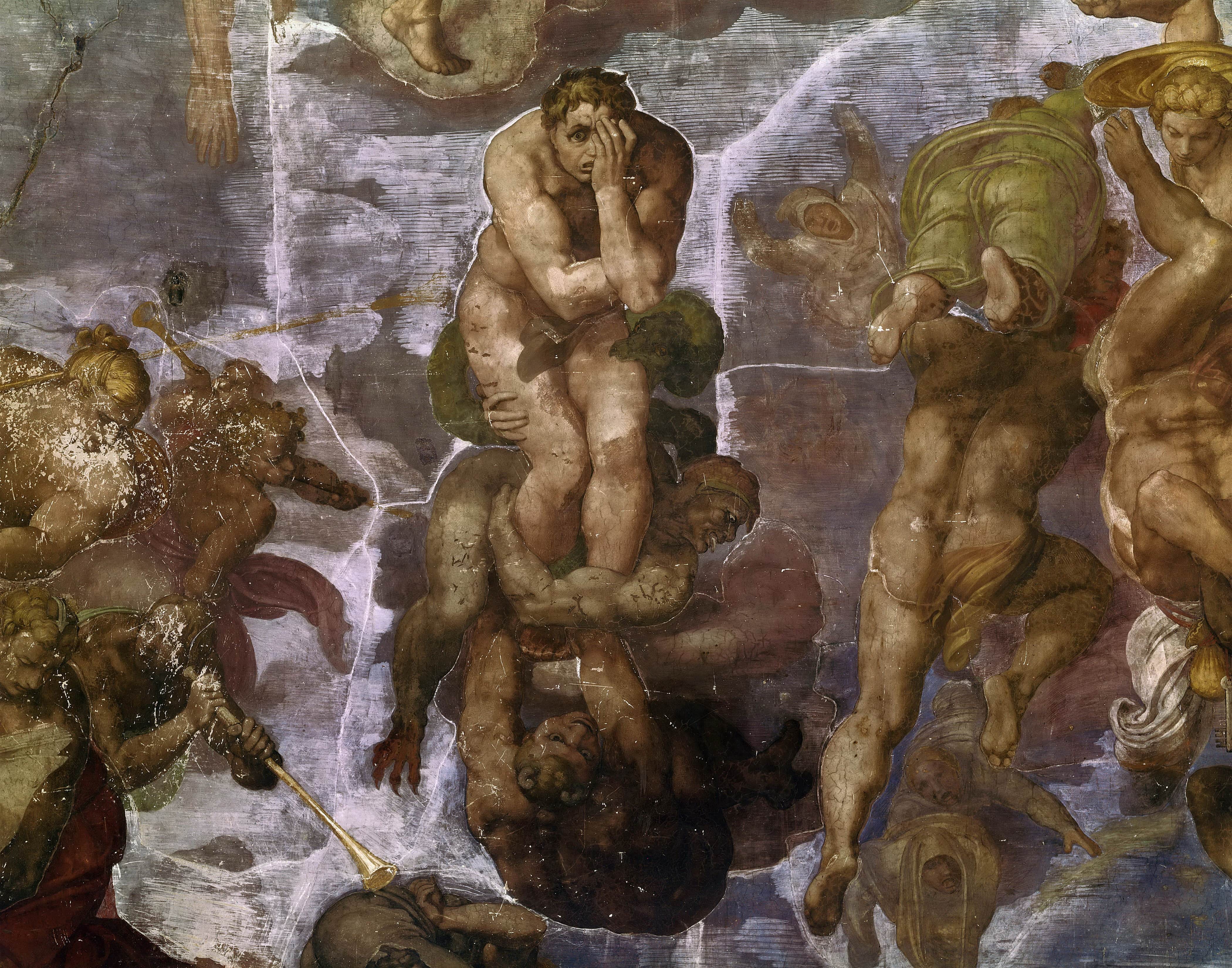 《最后的审判：被拖入地狱者》（The Last Judgment: Souls Dragged into Hell）｜米开朗基罗 Michelangelo Buonarroti｜1536–1541