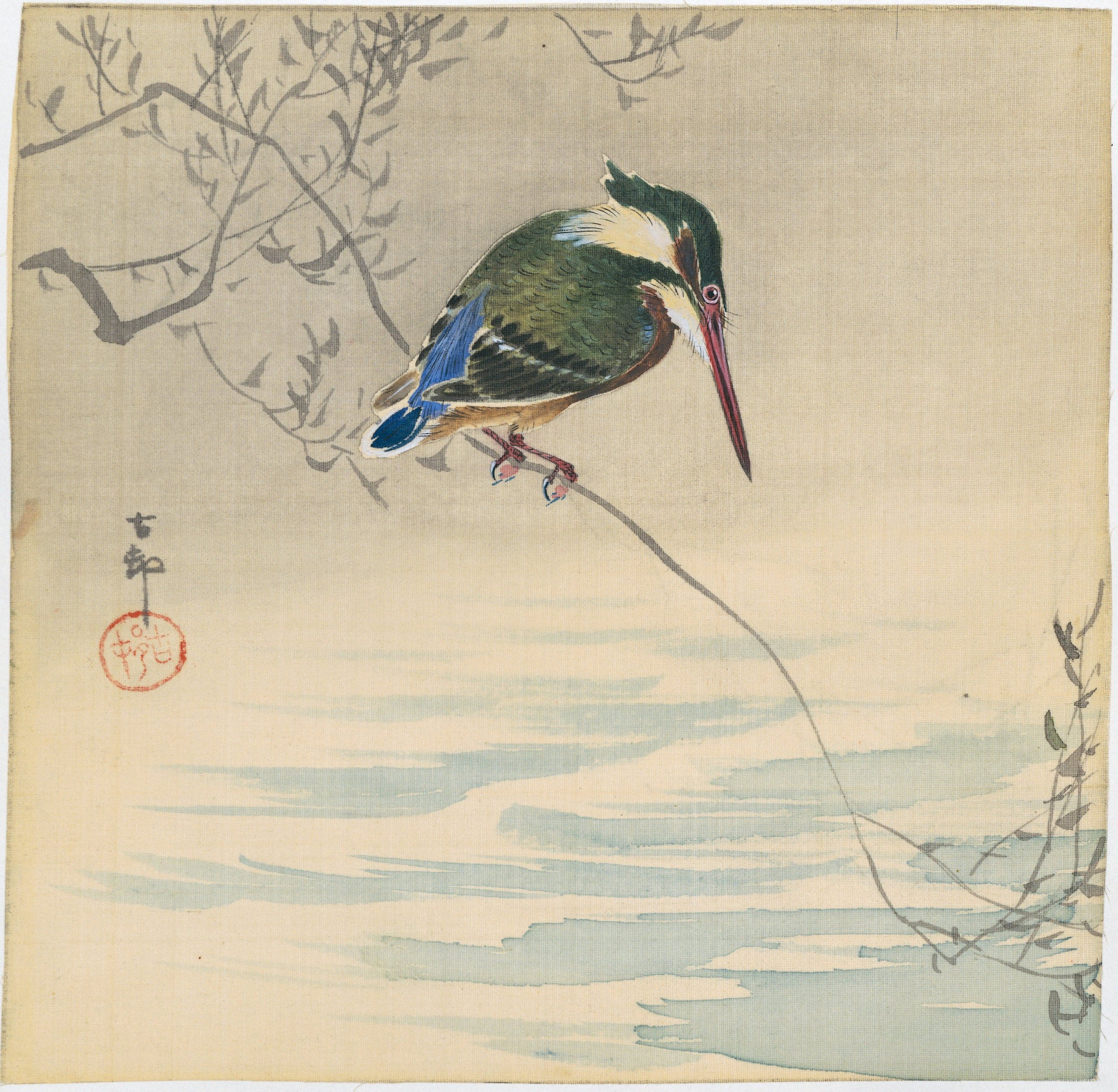 《翠鸟》（Kingfisher）｜小原古邨 Ohara Koson｜1920