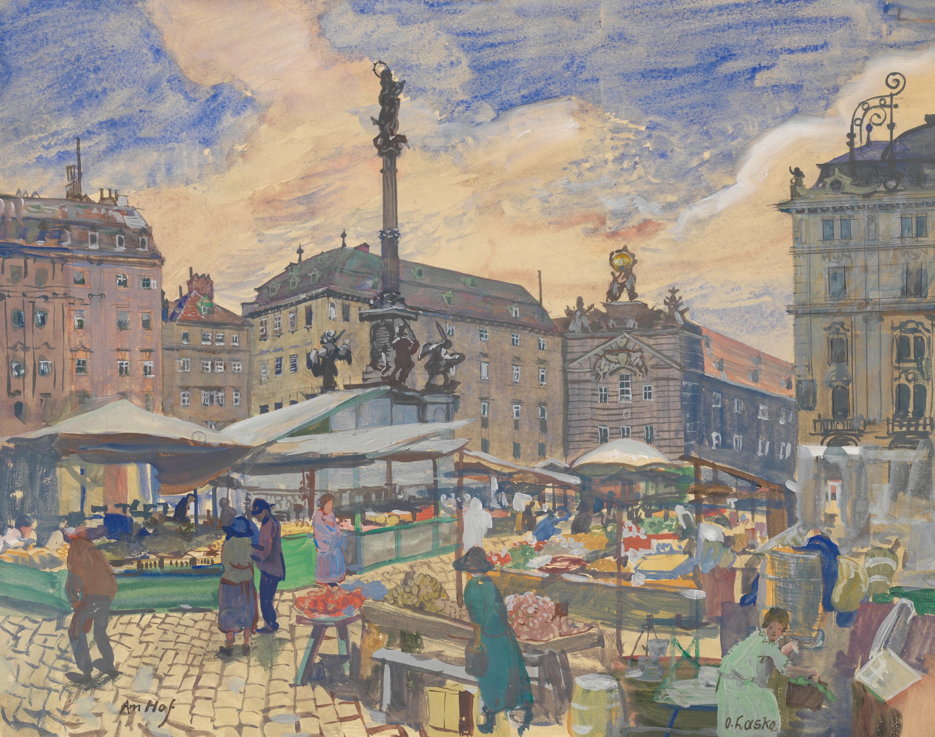 《农场的市场》（Market at the farm）｜奥斯卡·拉斯克 Oskar Laske｜1930