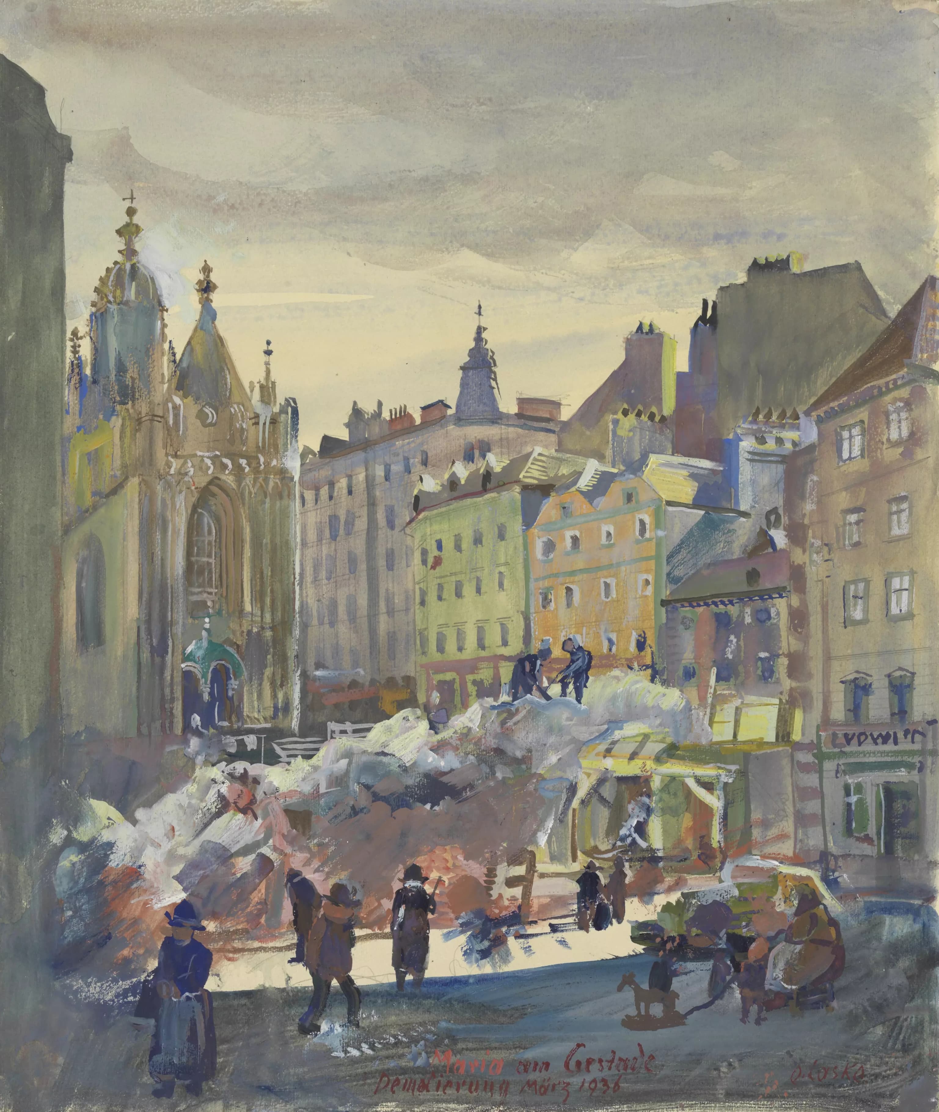 《玛丽亚·阿姆·盖斯塔德》（Maria am Gestade）｜奥斯卡·拉斯克 Oskar Laske｜1936